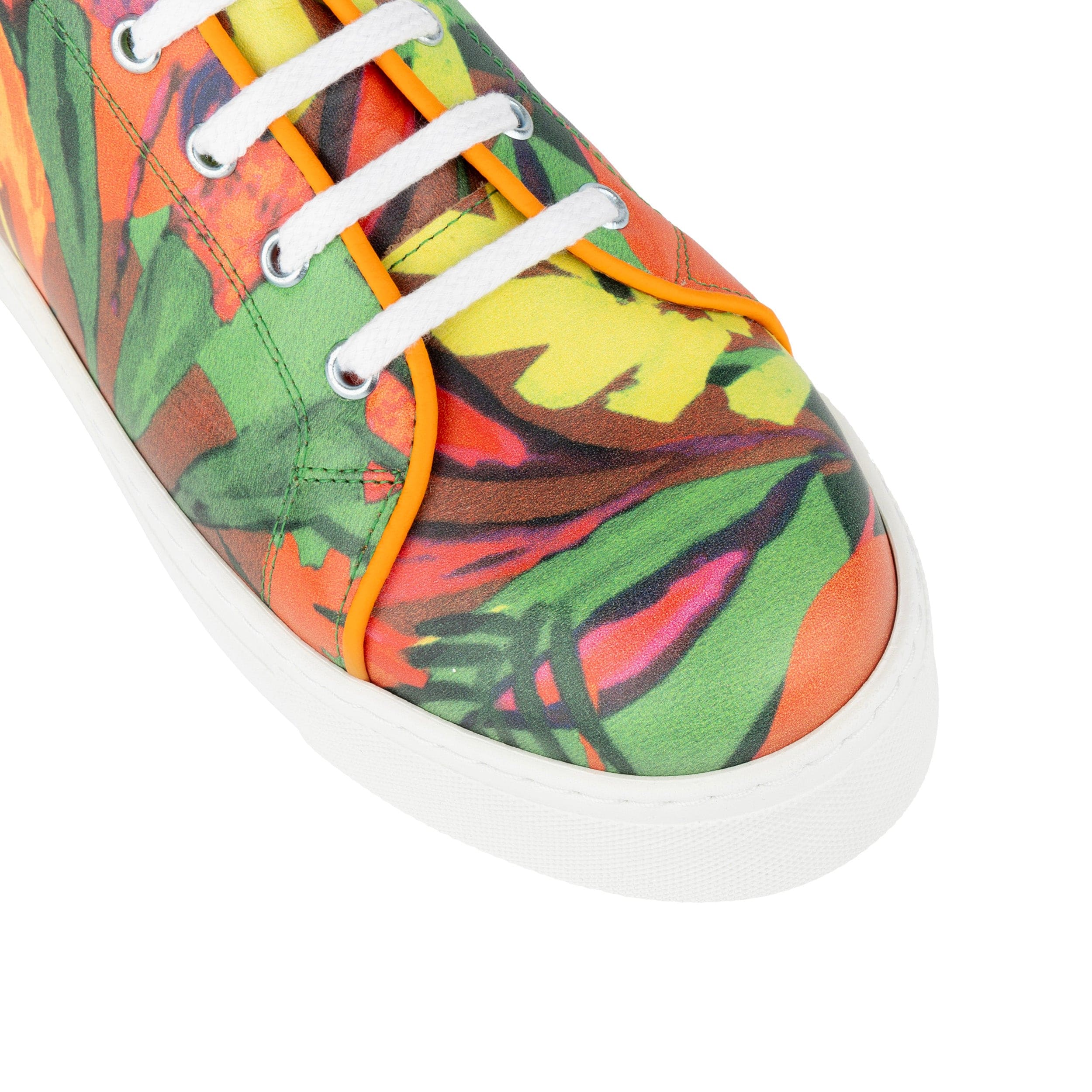 Camila - Tropical - Women's platform sole leather lace-up trainer