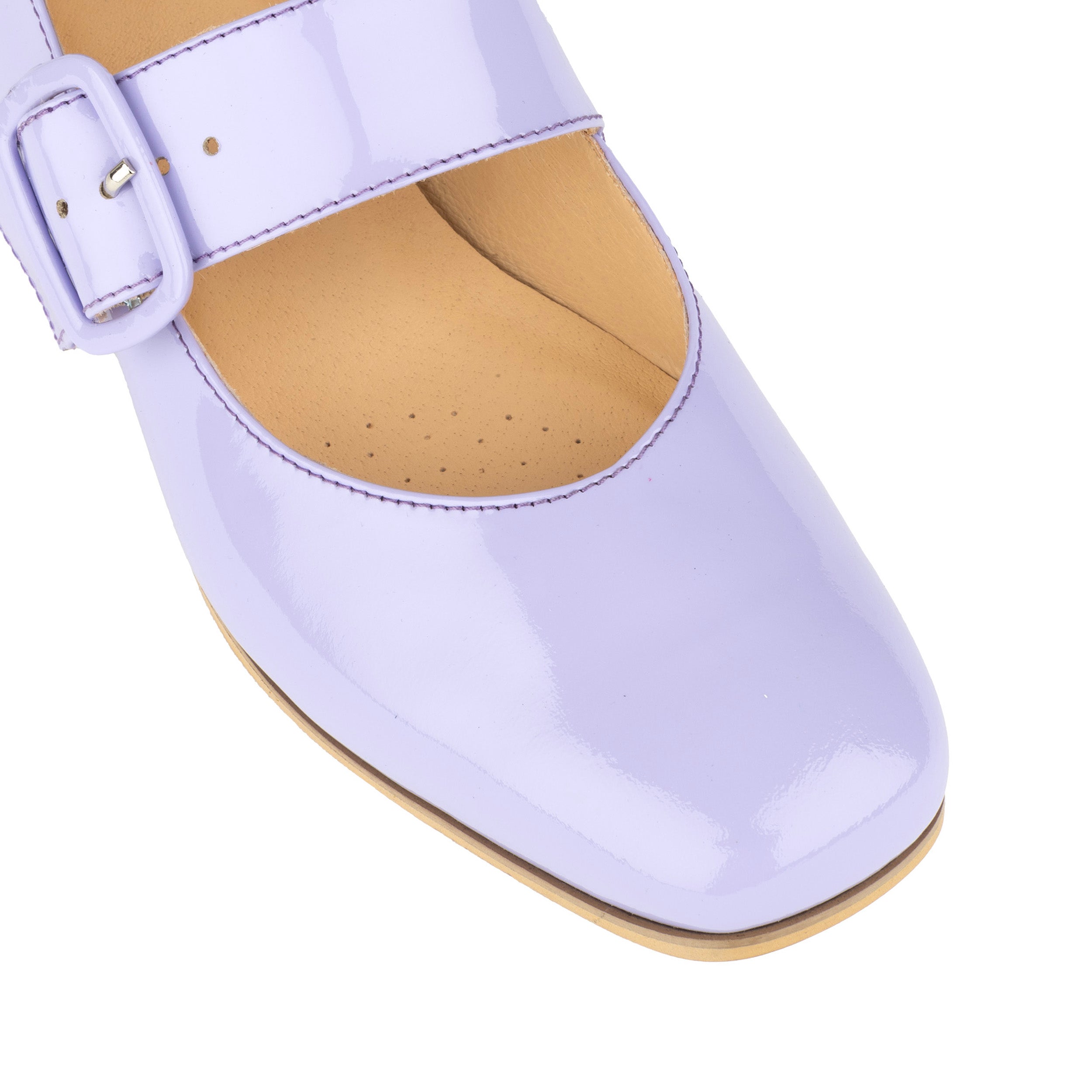 Bliss - Lavender & Rose - Women's block heel square toe patent leather Mary-Jane