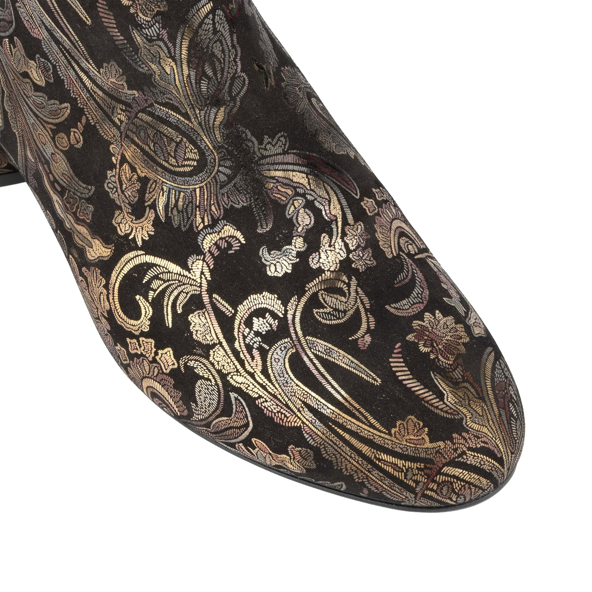 Iris - Black & Gold & Burgundy - Women's leather ankle boot with soft insoles