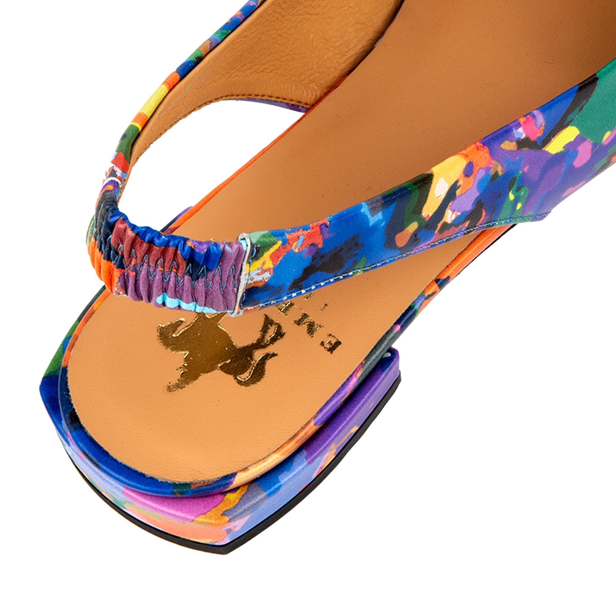 Holly - Summer Colours -Women's pointed toe printed leather slingbacks