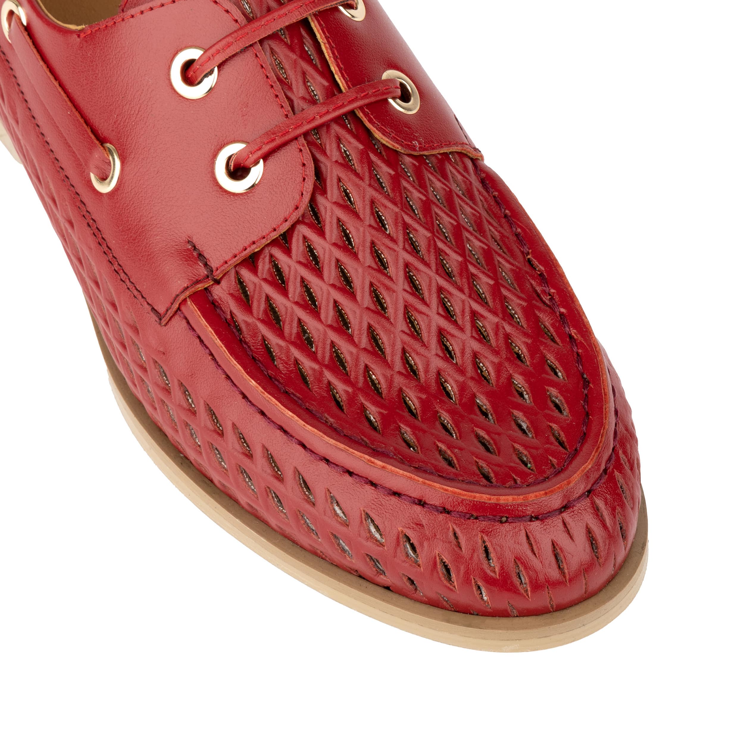 Row Your Boat - Red - Women's Leather Boat Shoes