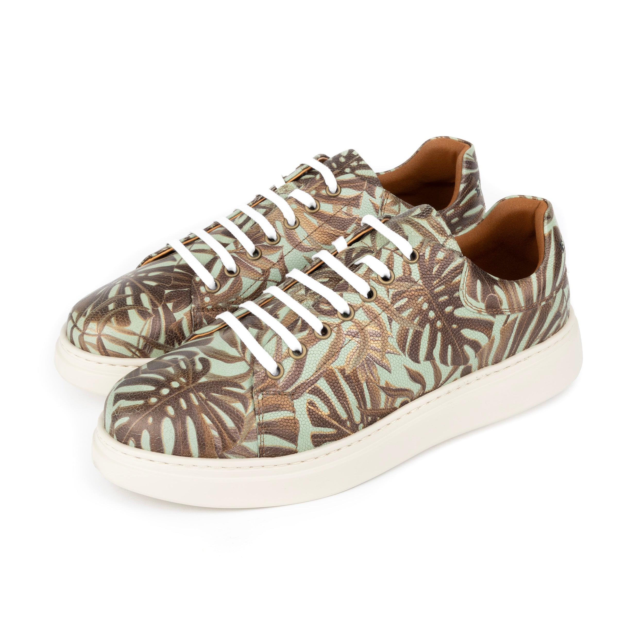 Sun City - Mint & Jungle - Men's Leather Trainer