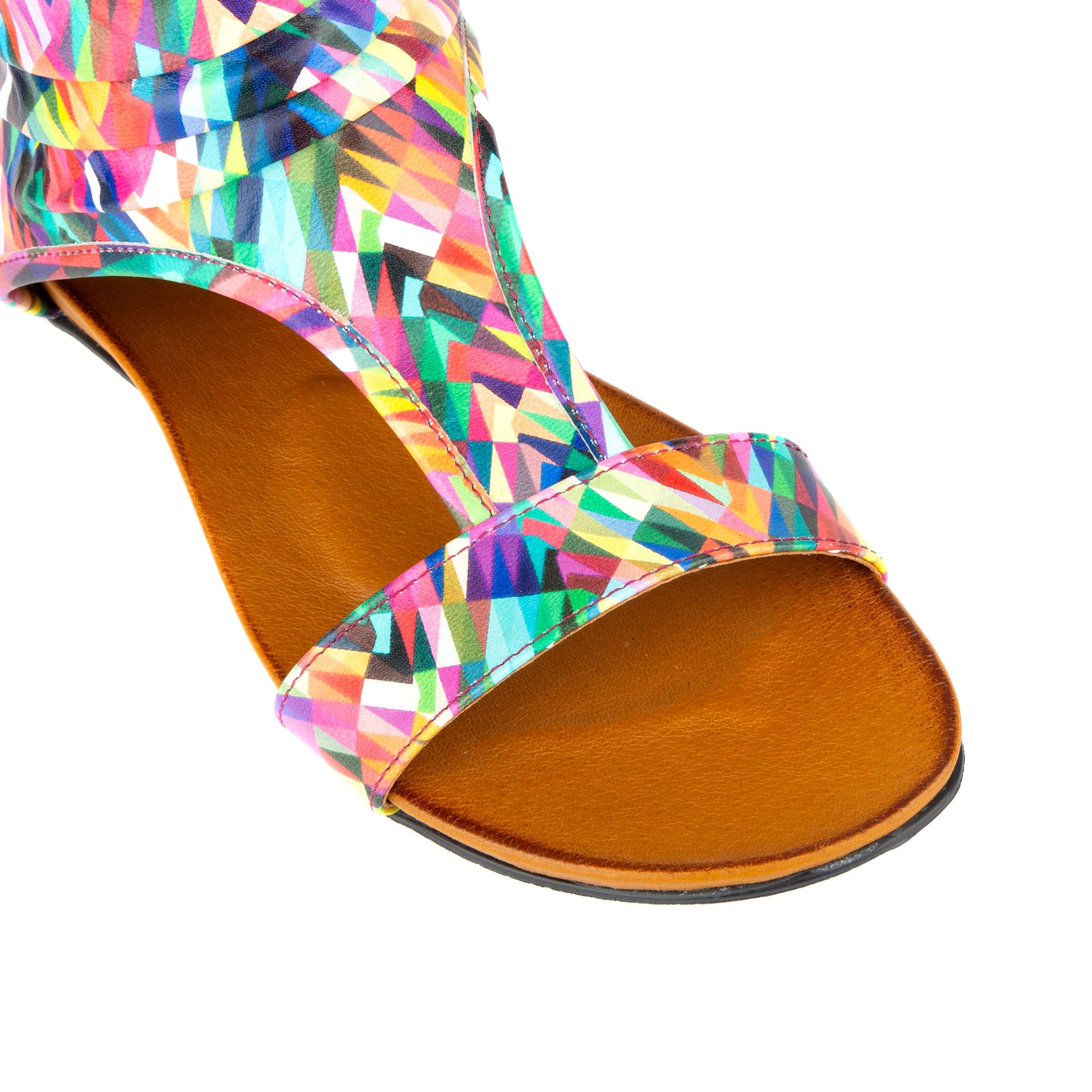 Downtown - Fiesta - Women's flat T-bar sandal with covered heel