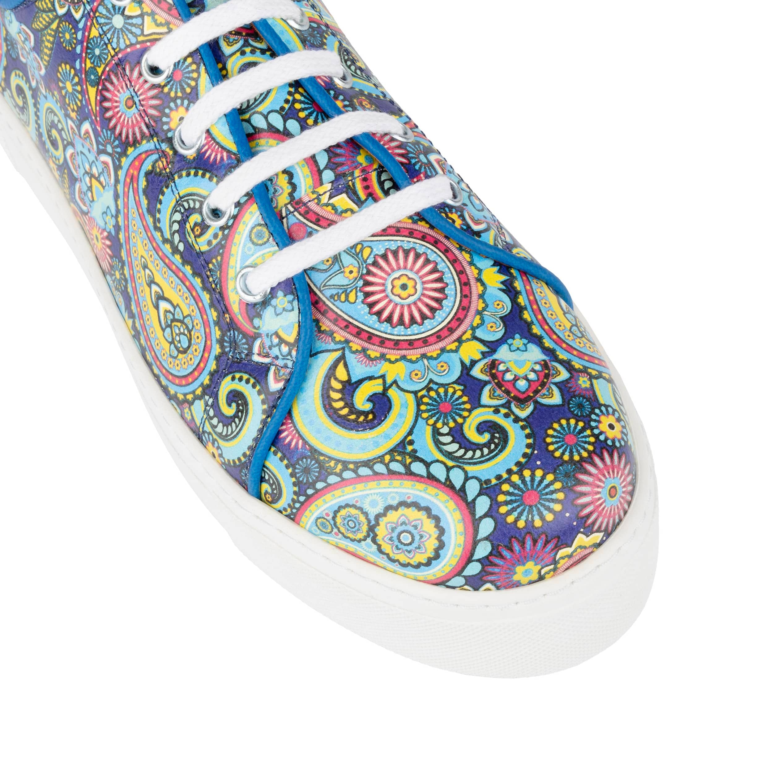 Camila - Festival Blue - Women’s Chunky Leather Platform Trainer