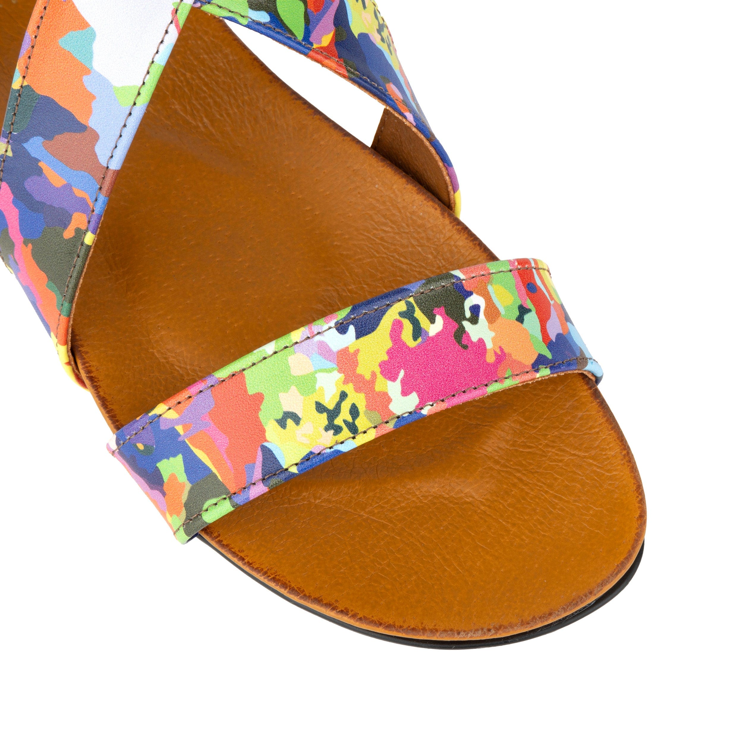 Isabella - Summer Colours - Women's cross strap sandal with covered heel