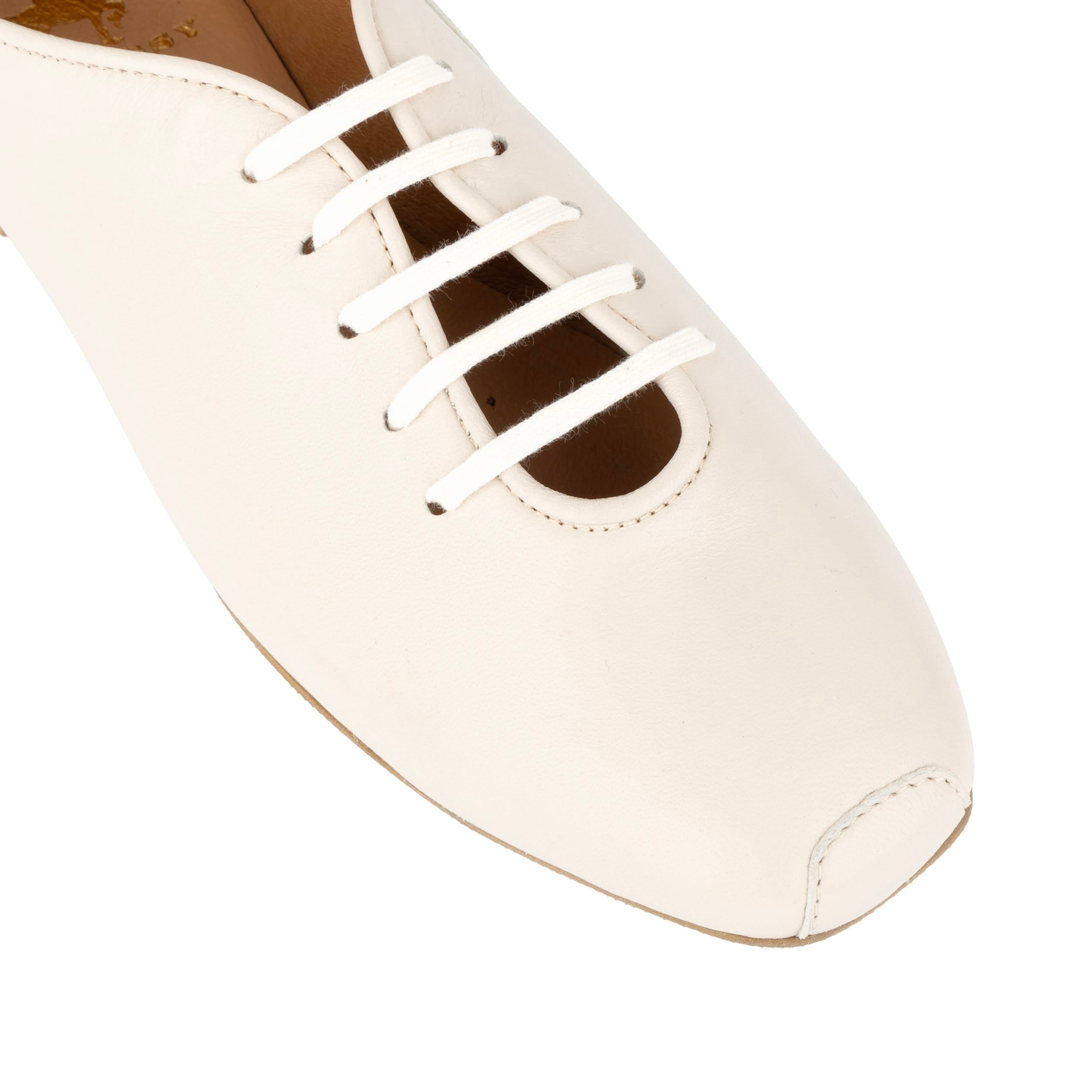 Skyline - Cream Suede - Women's Leather Lace Up Ballet Pump