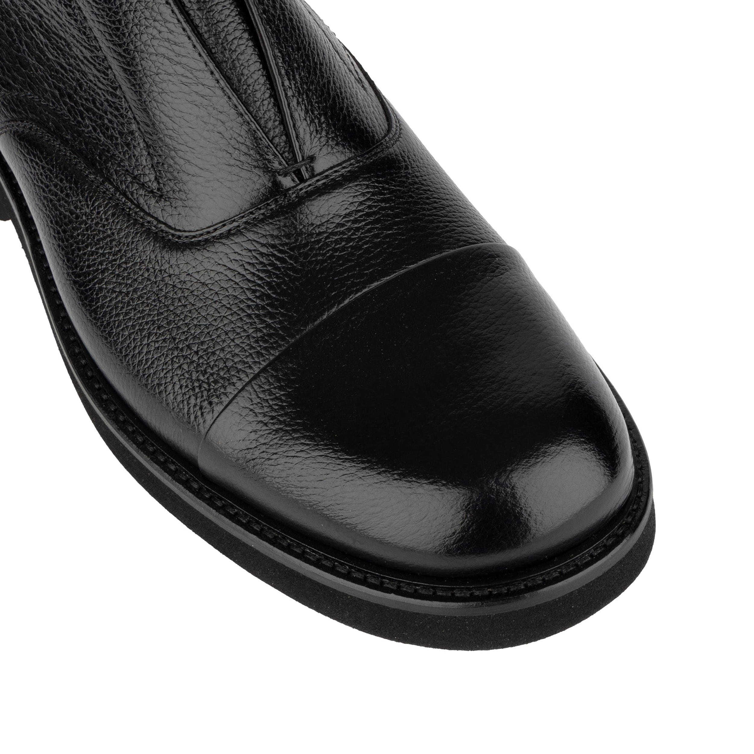Dunlee - Black - Men's leather slip-on loafer