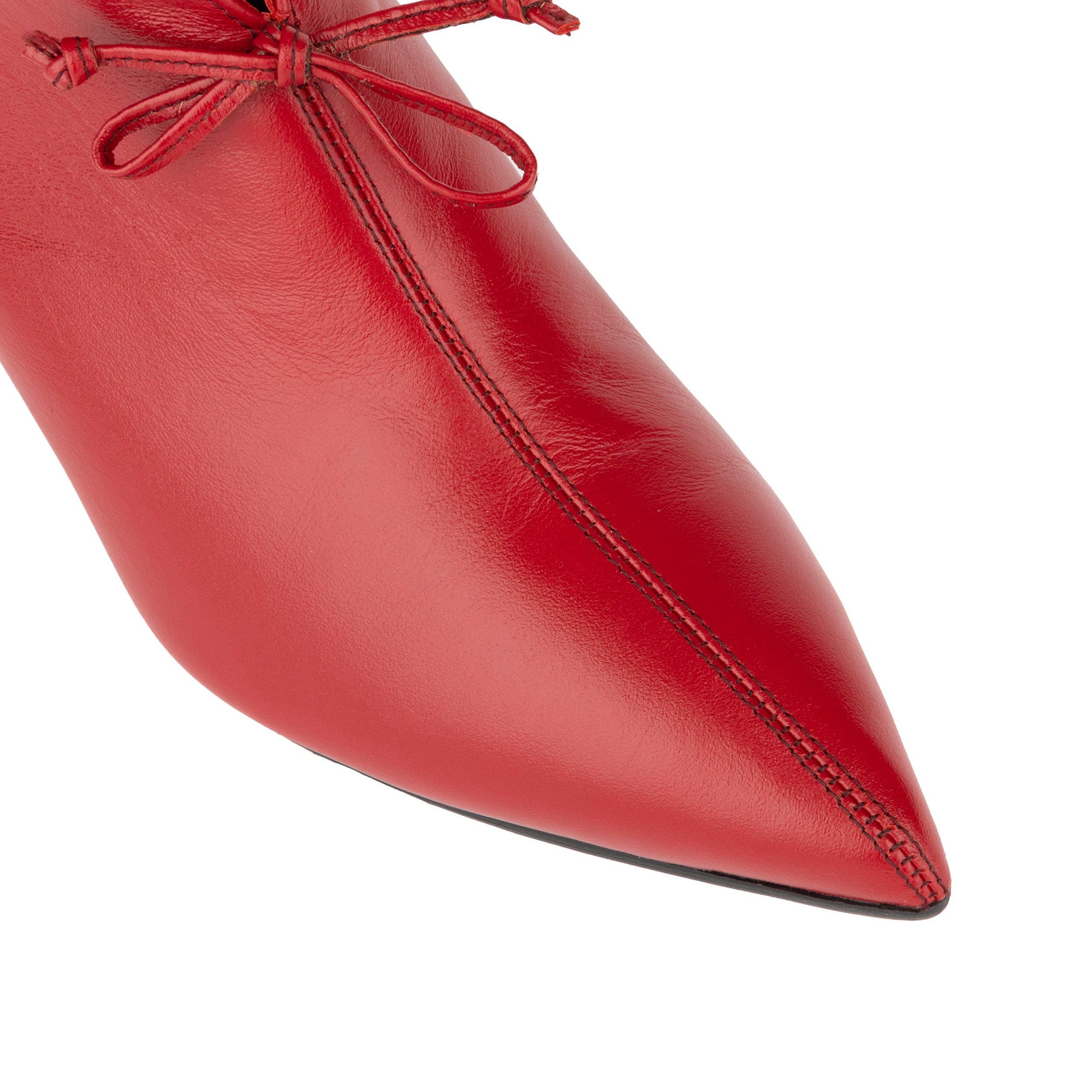 Regent - Red - Women's Leather Ankle Boot with kitten heel