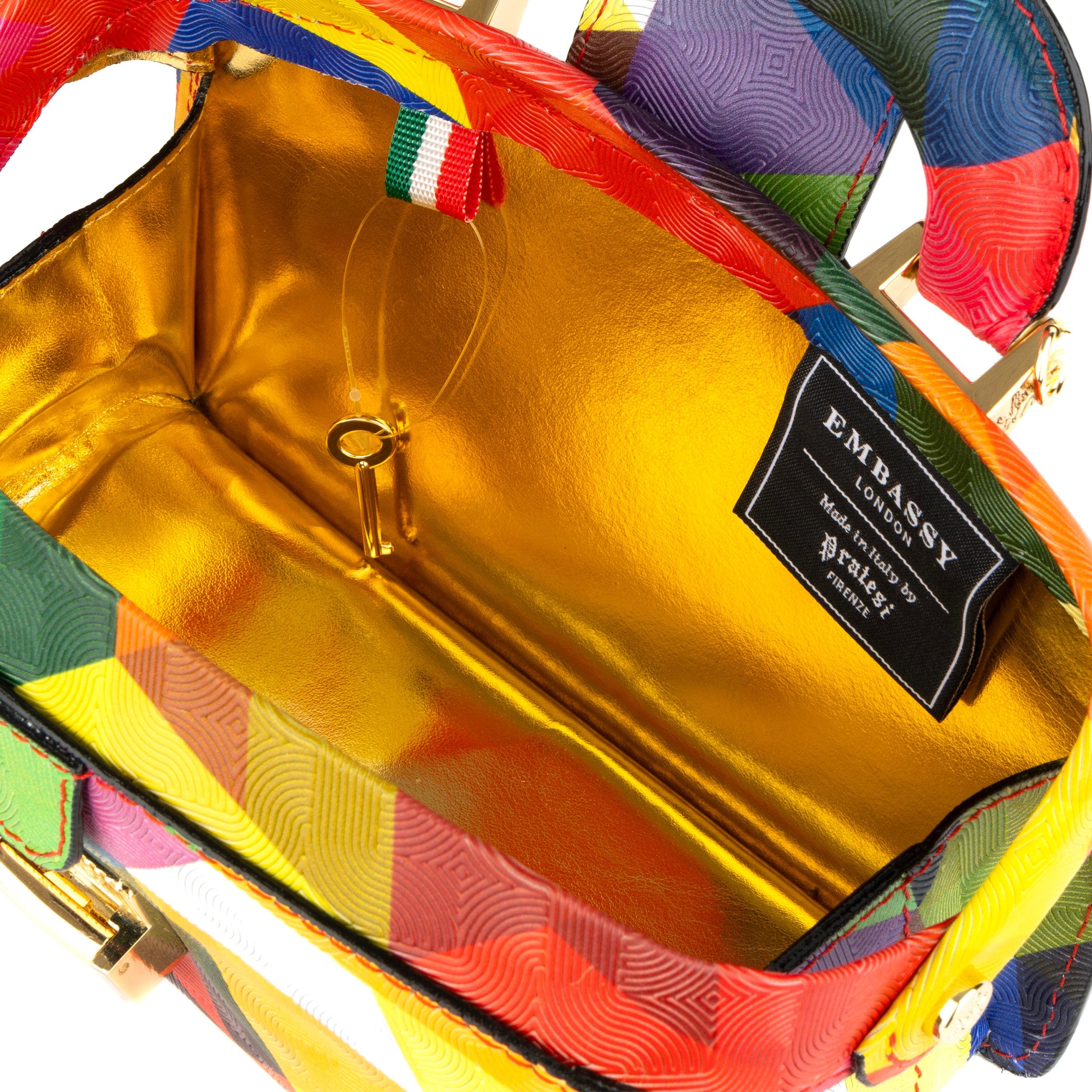 Gazelle Mini - Retro - Mini structured bag in colourful genuine leather and key