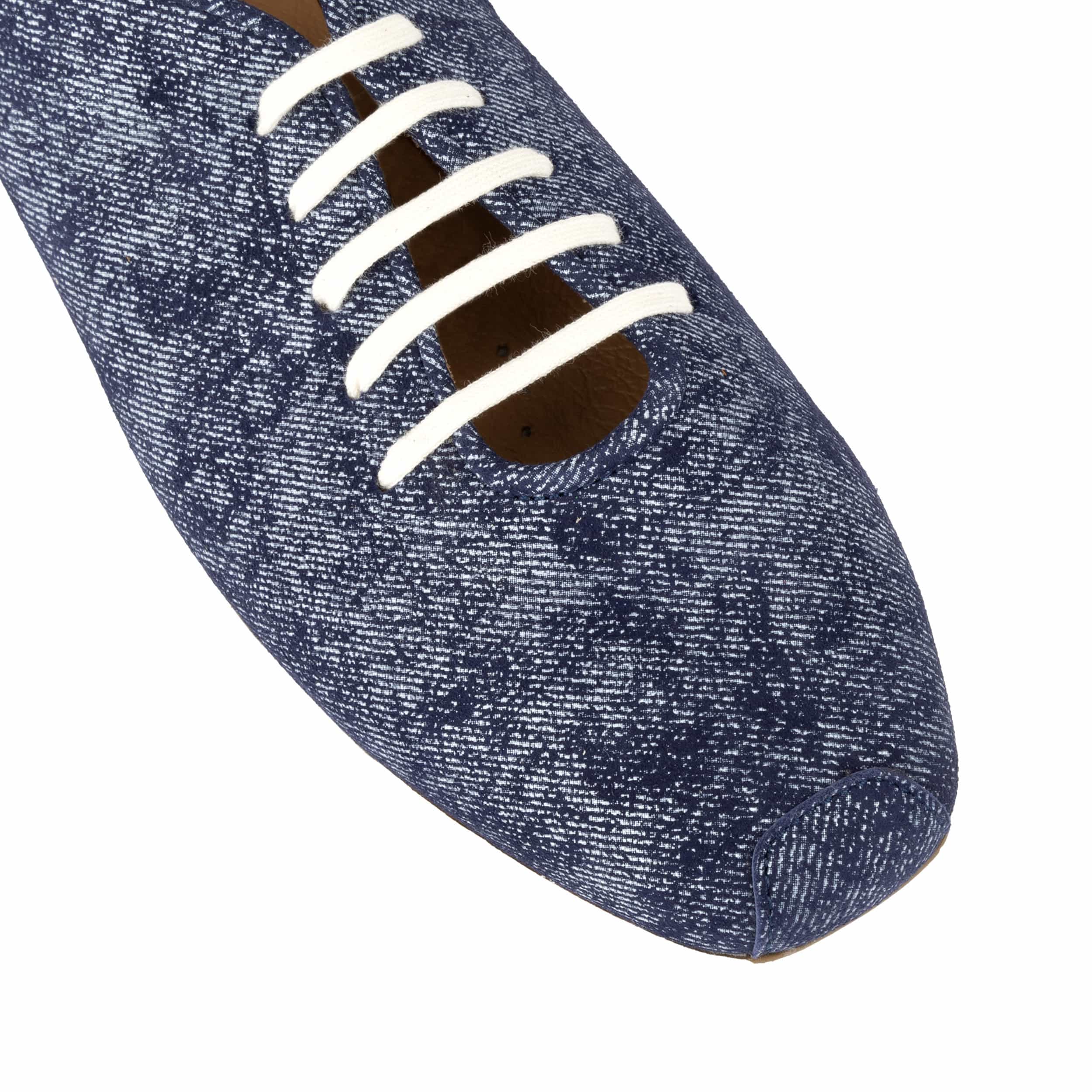 Skyline - Denim - Women's Suede & Denim Lace Up Ballet Pump