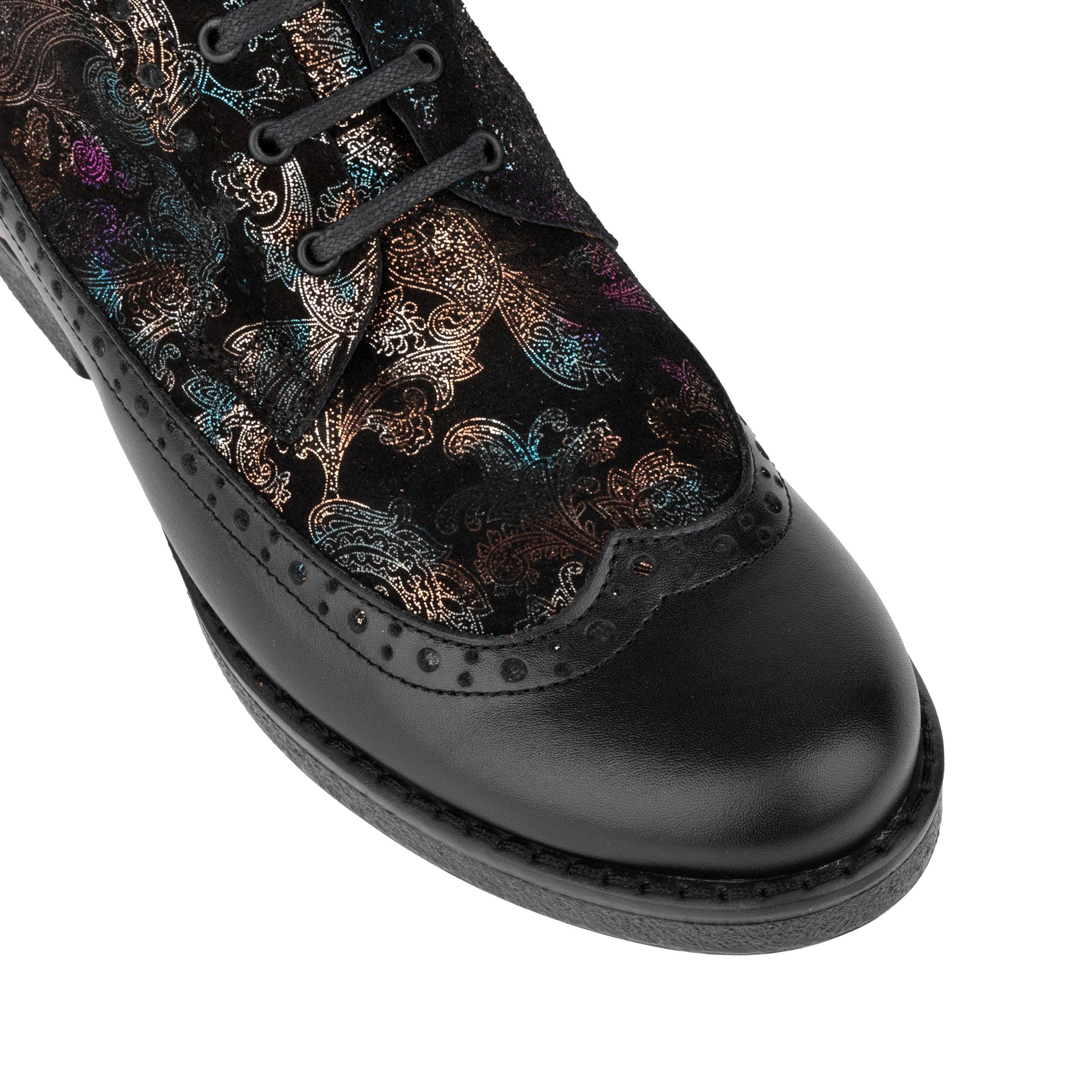 Hatter - Dark Winter Foil & Pink - Women's Leather Ankle Lace-up Boot