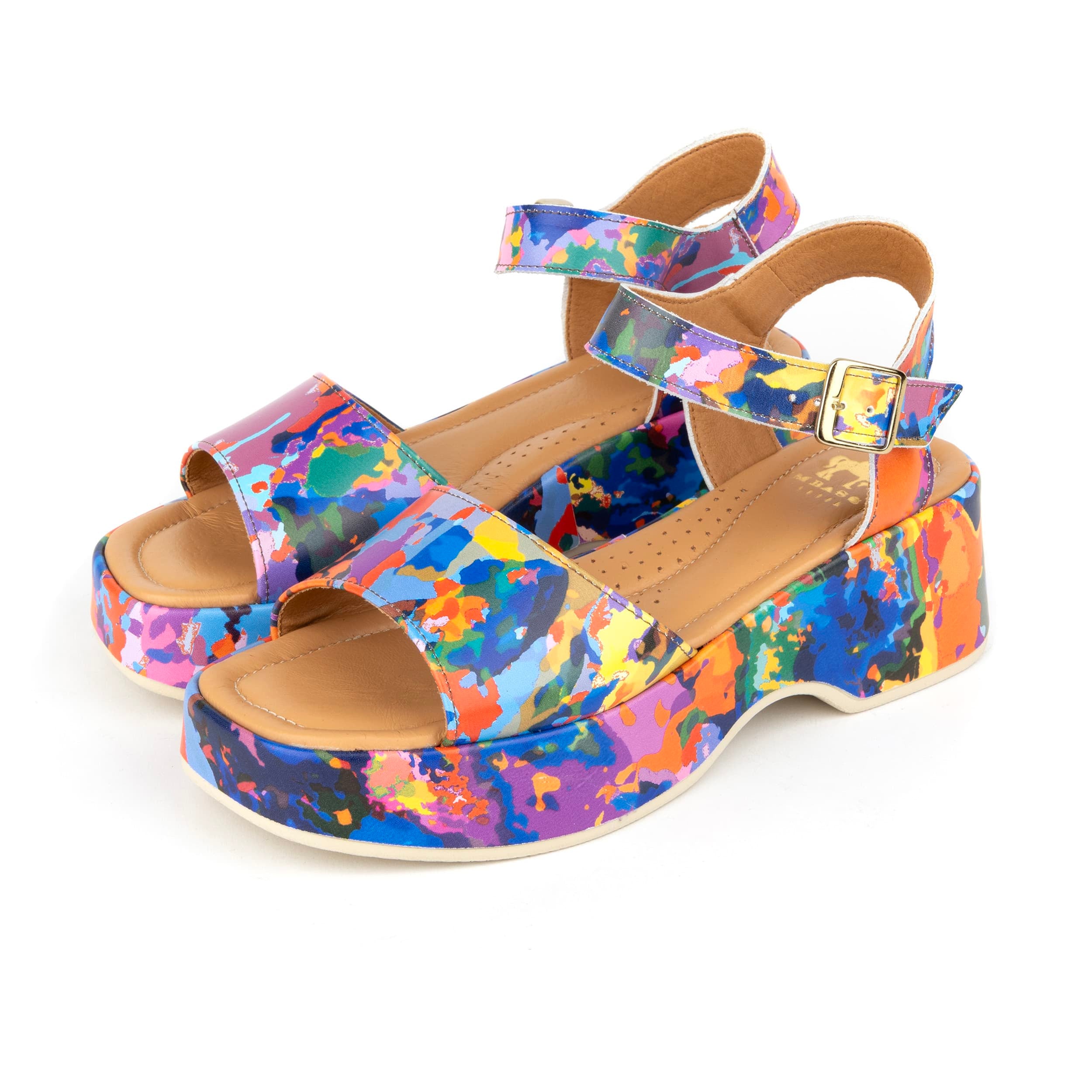 Palm Rise - Summer Colours - Women's Leather Platform Sandal