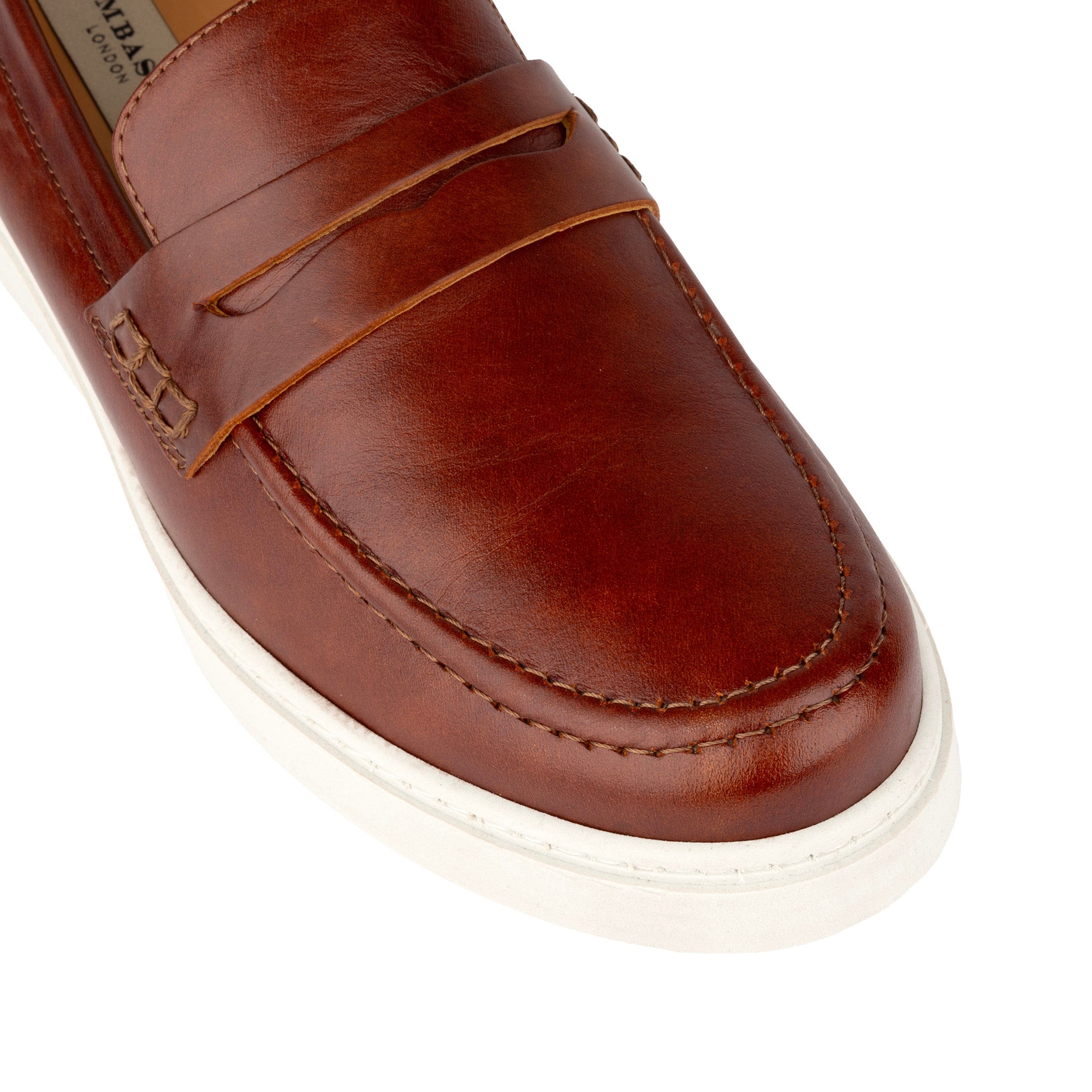 Walter - Brown - Men's white sole Summer Loafer in brown soft leather