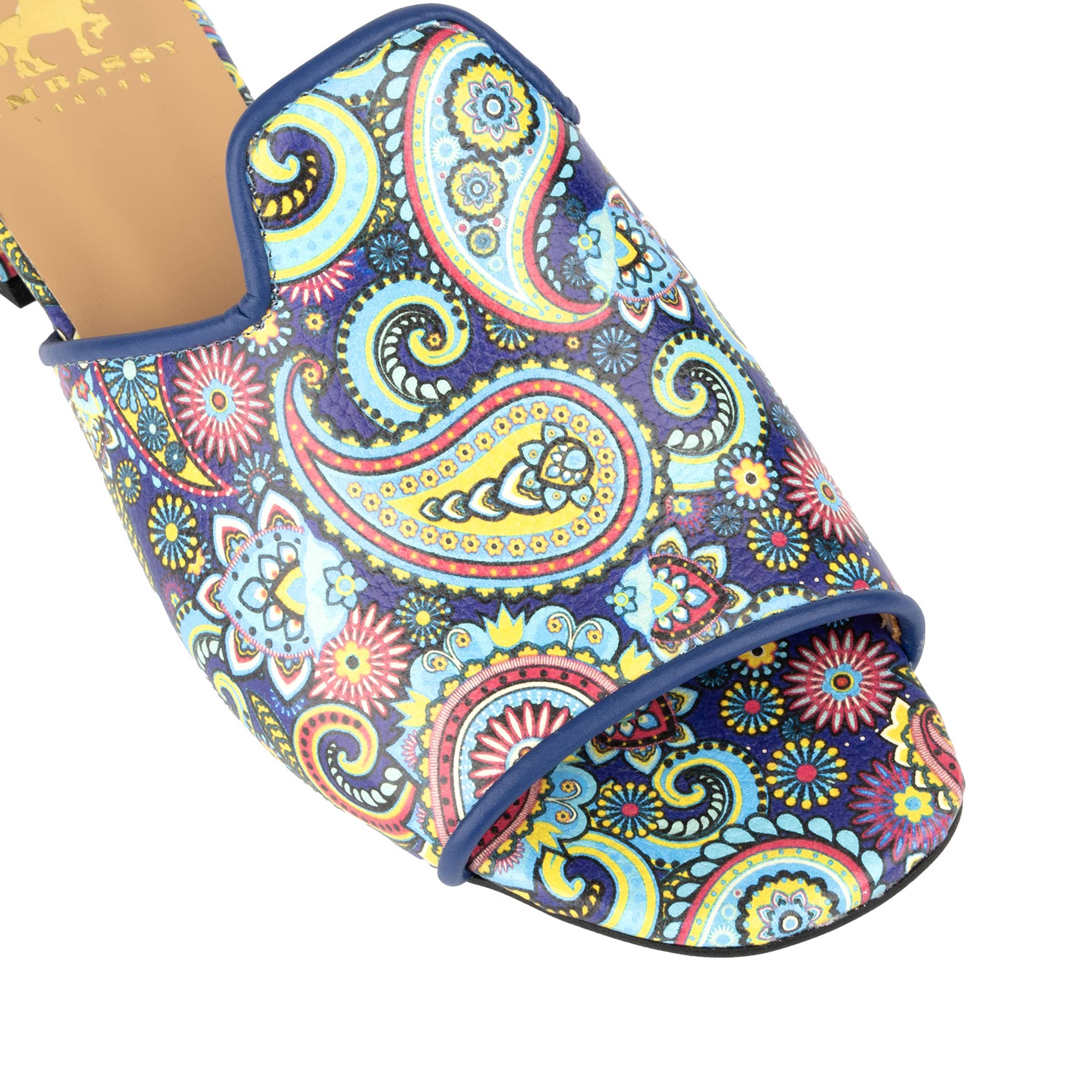 South Beach - Festival Blue - Women's fully leather lined slip on sandal