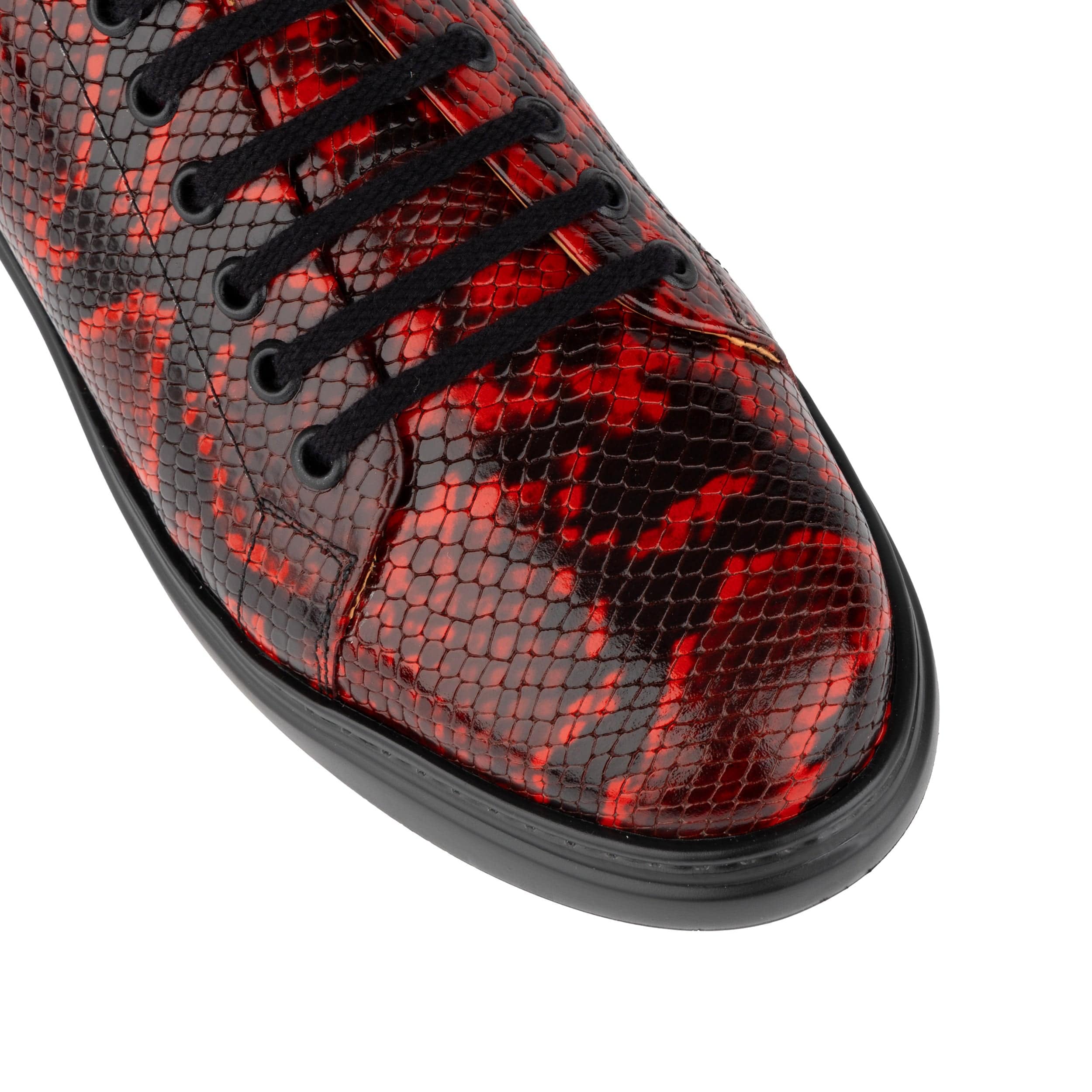 Sun City - Red Snake - Men's Leather Snakeskin Trainer