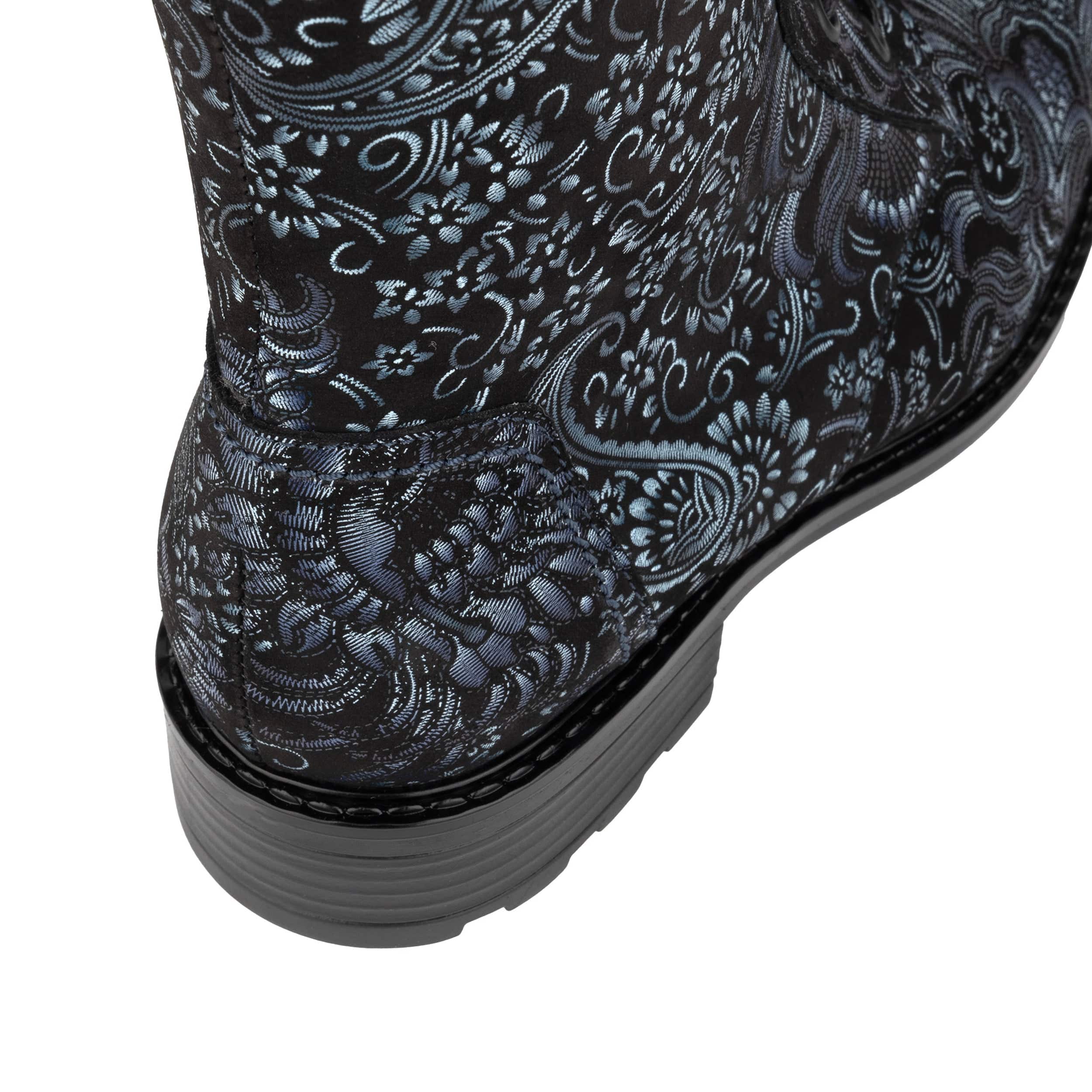 Laviva High - Black & Blue - Women's leather-lined wide fit high ankle boot