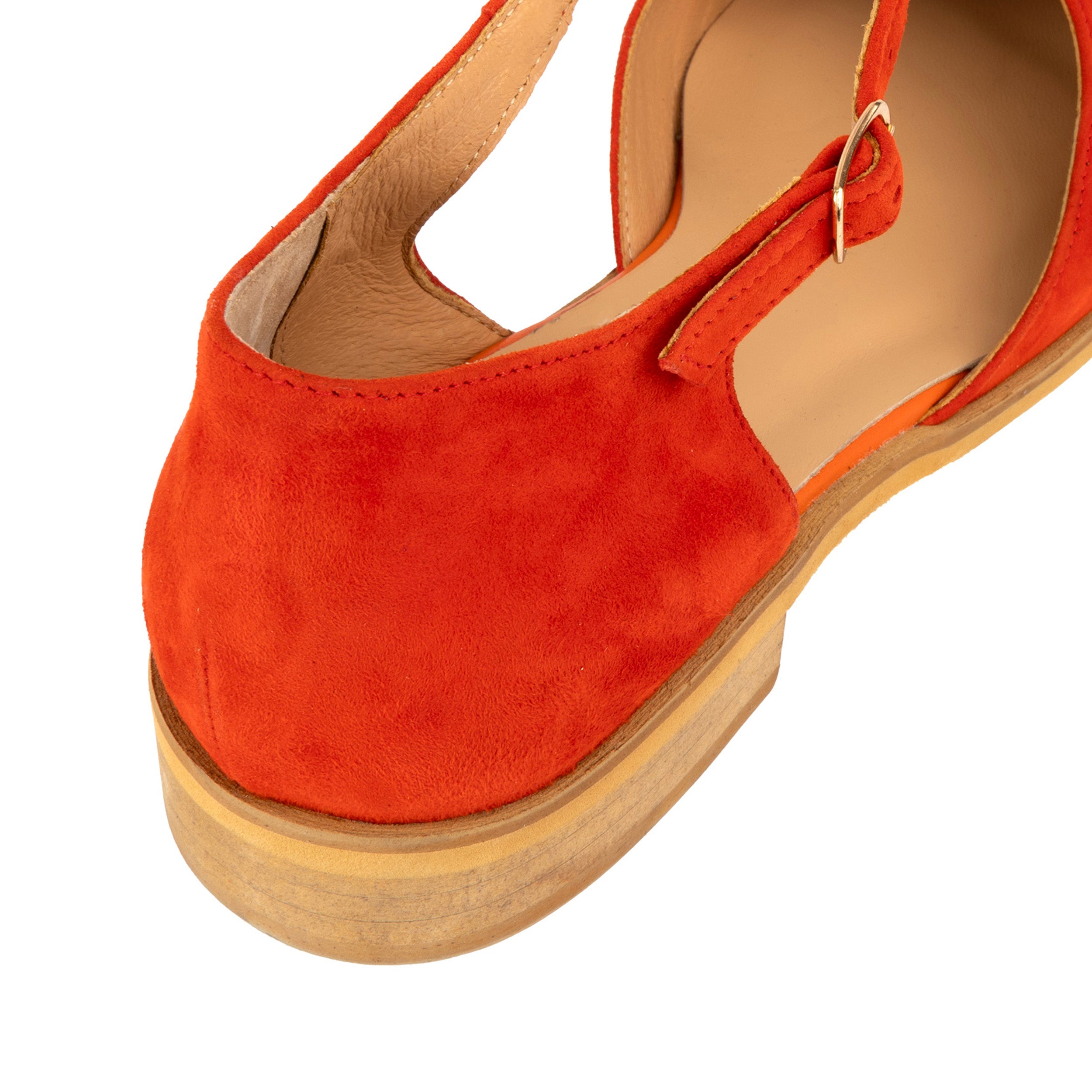 Gigot - Red Multi - Women's closed heel round toe leather flat sandal