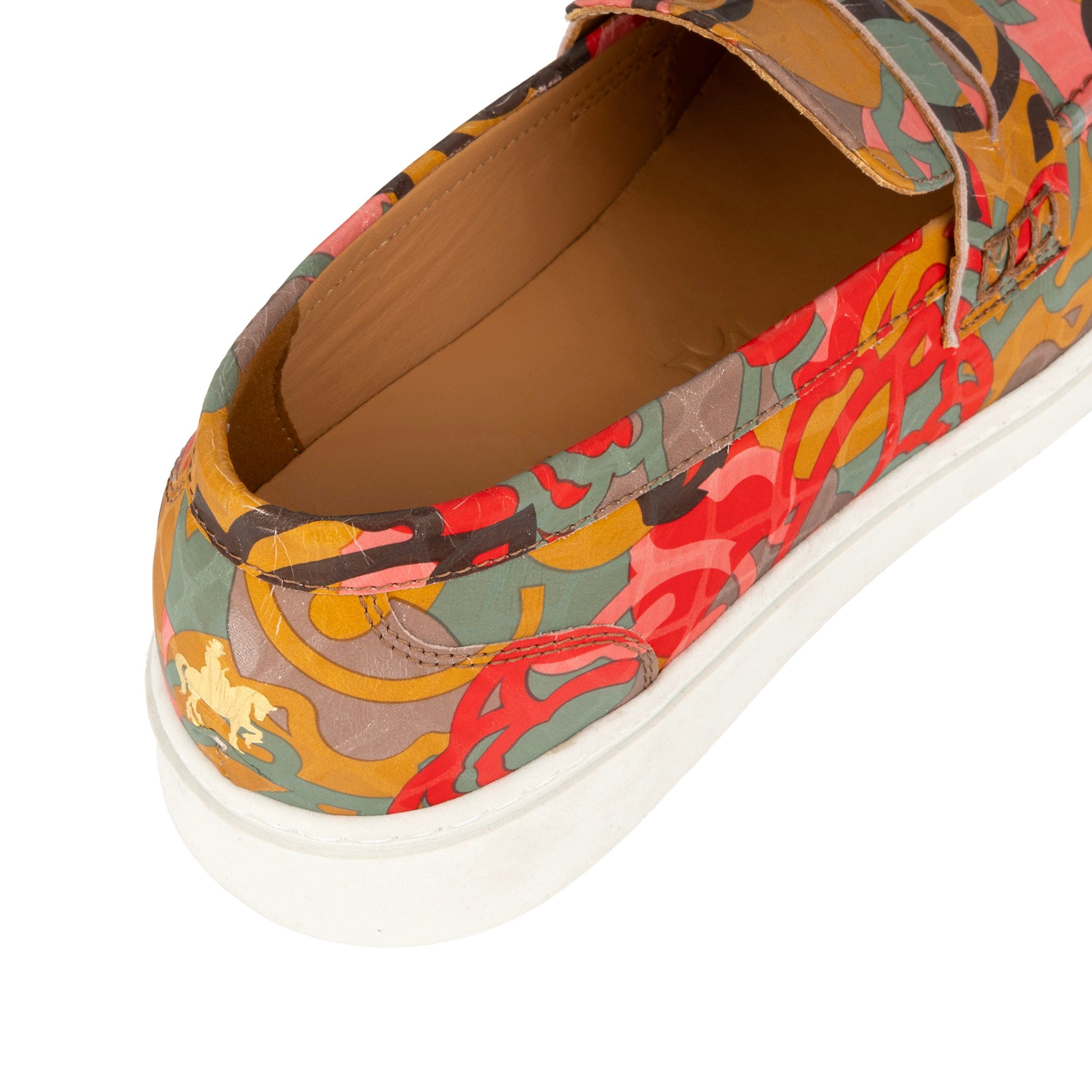 Walter - Multi Print - Men's white sole Summer Loafer in eye catching soft leather