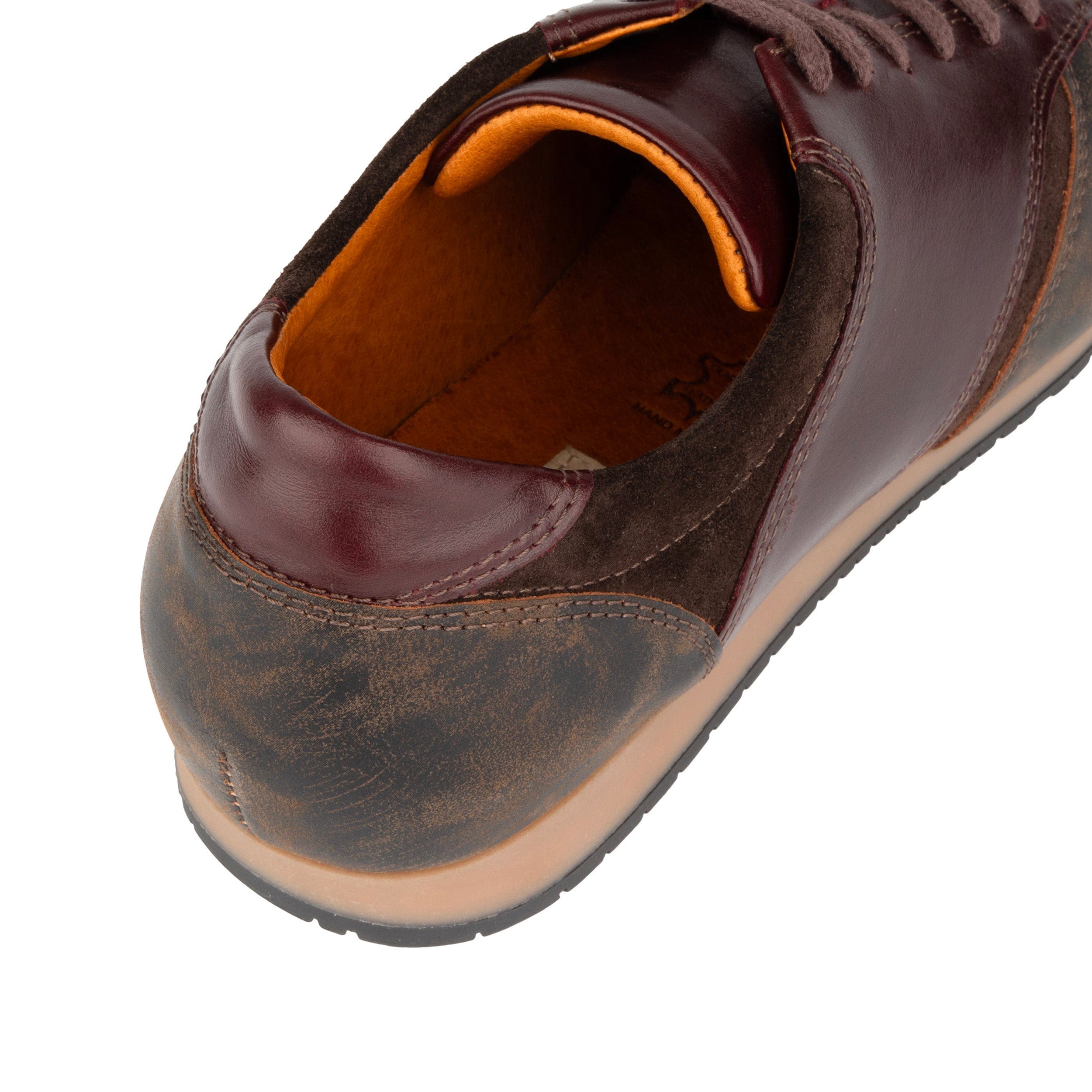 San Francisco - Brown & Burgundy - Men's lace-up leather & suede trainer