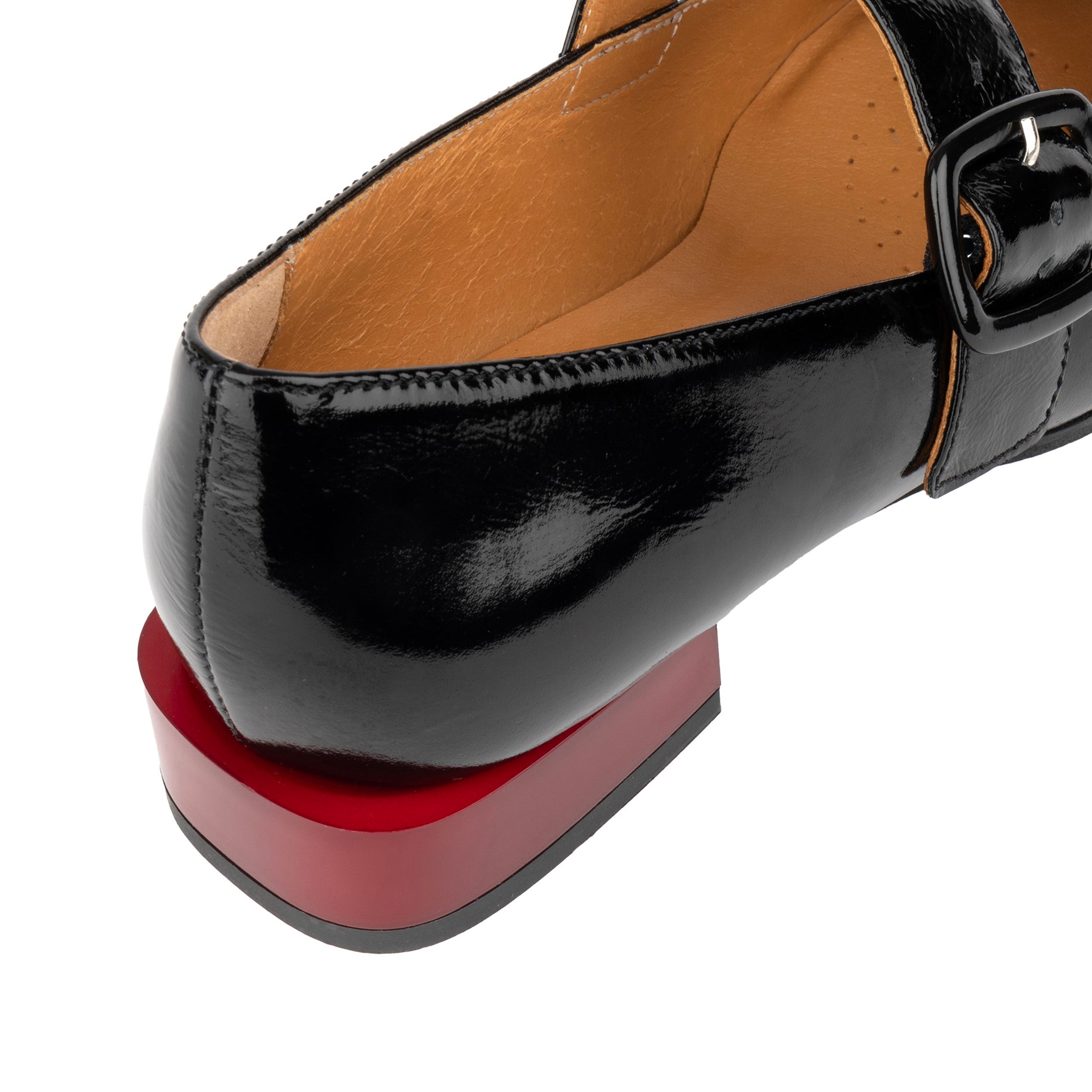 Bliss - Black - Women's block heel square toe patent leather Mary-Jane