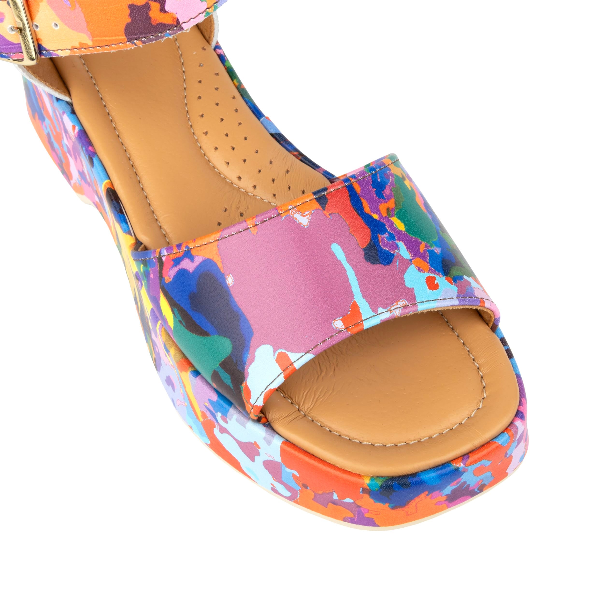 Palm Rise - Summer Colours - Women's Leather Platform Sandal