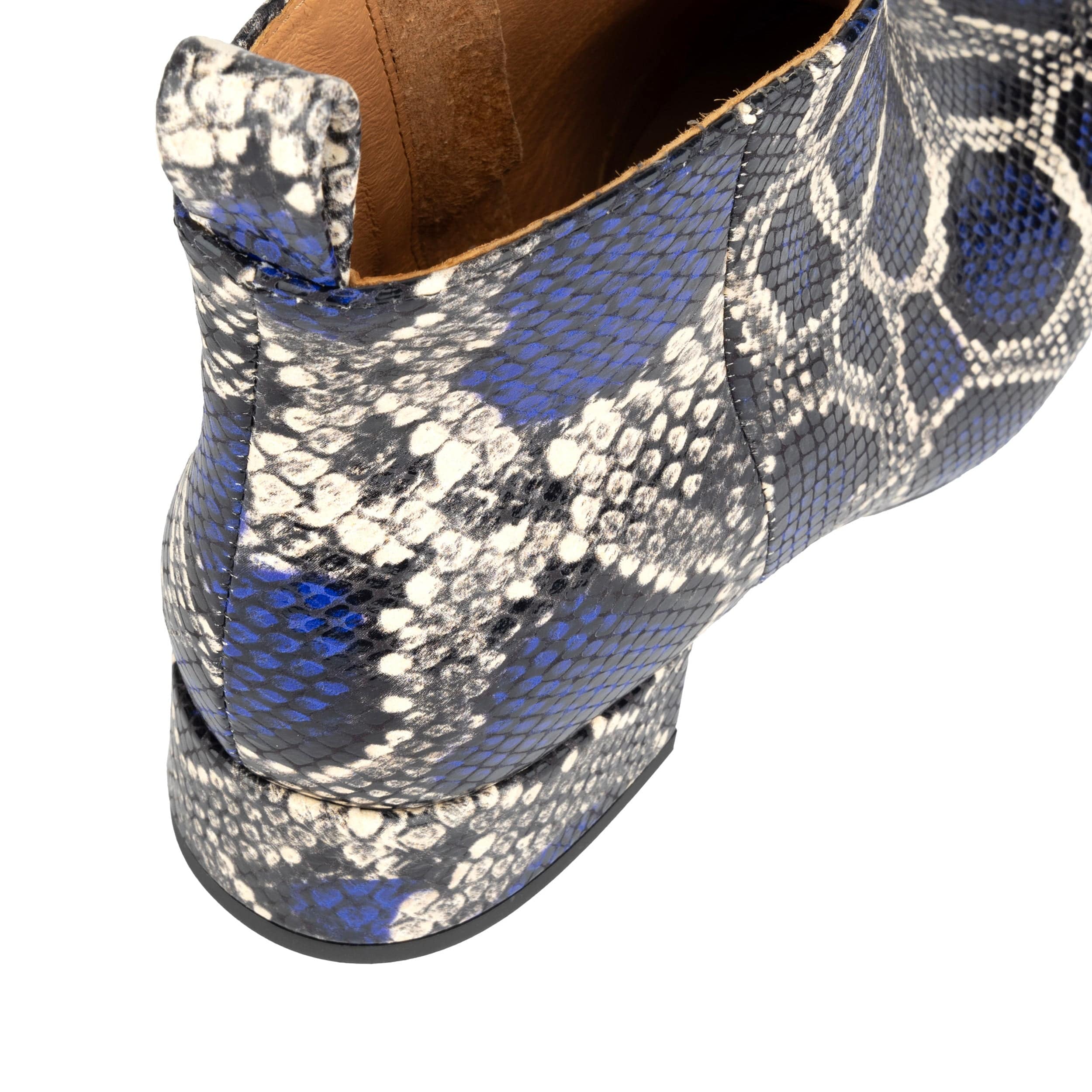 Iris - Blue Snake - Women's leather ankle boot with soft insoles