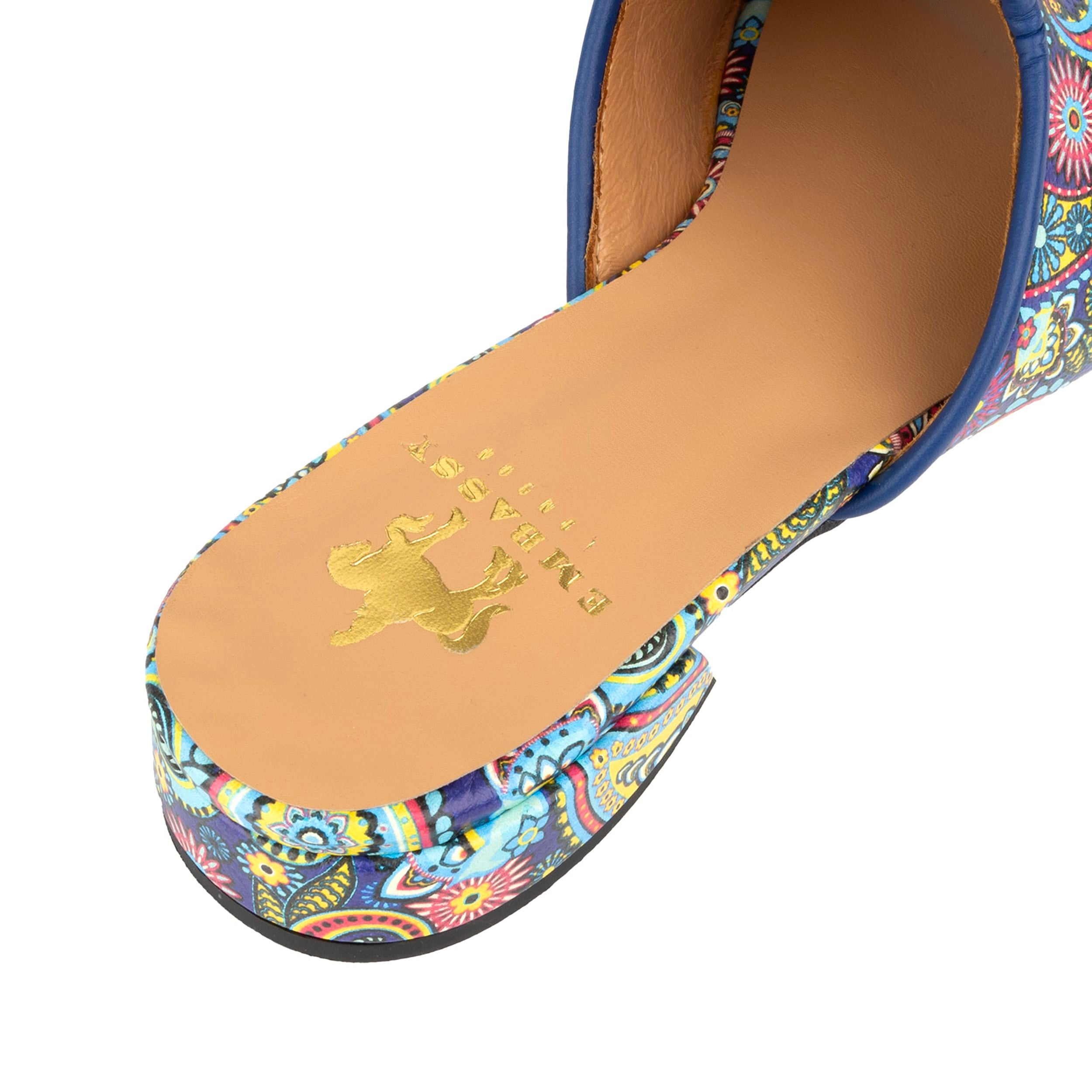 South Beach - Festival Blue - Women's fully leather lined slip on sandal