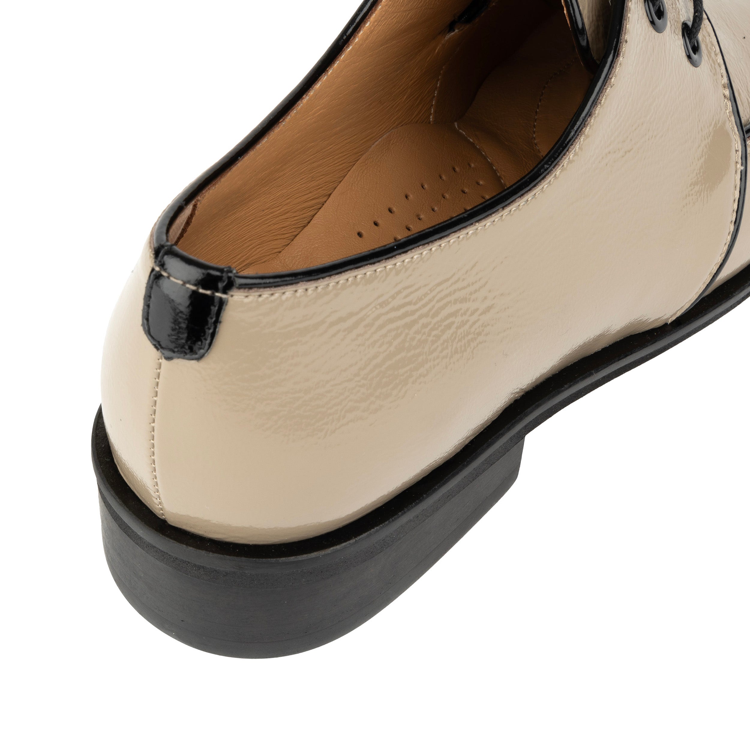 Kiss - Grey & Brown - Women's patent leather lace up shoe