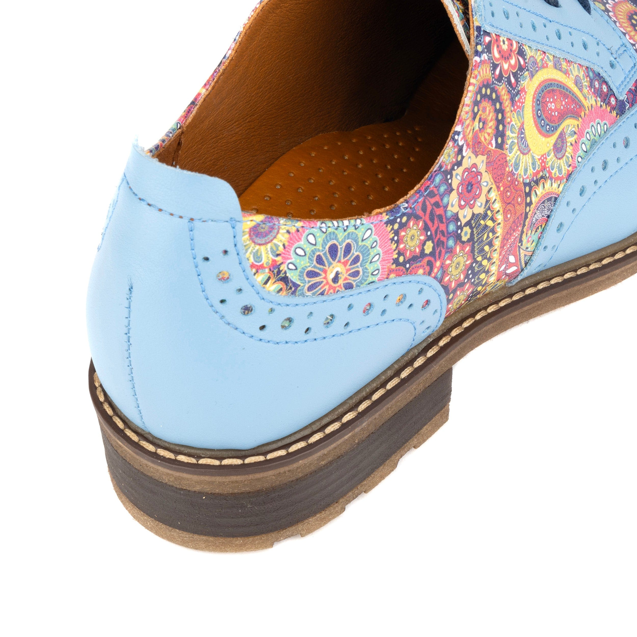 DreamFiters - Light Blue - Women's round toe leather derby shoe on durable sole