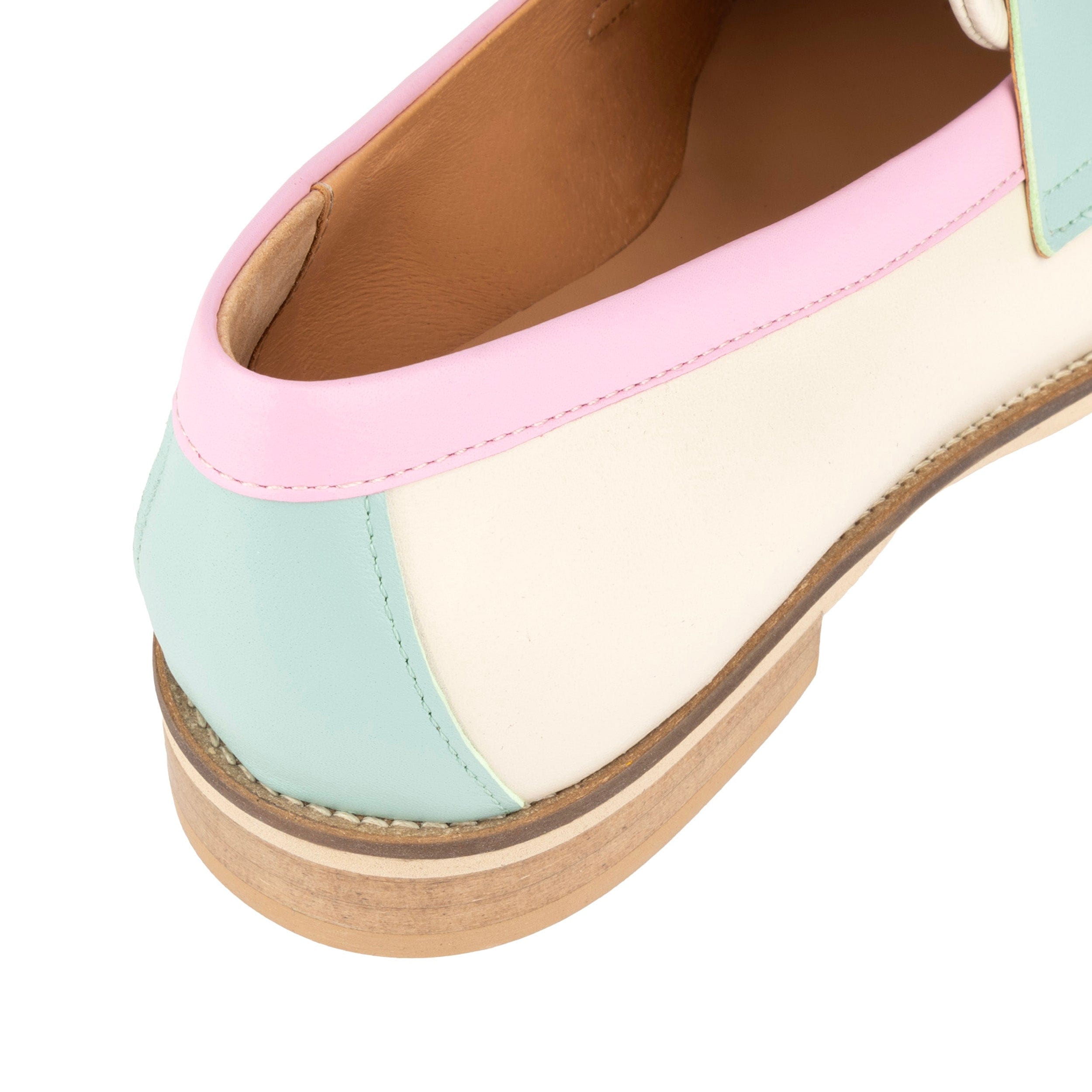 Kay - Multi Pastel - Women's leather dressy almond toe loafer in pastel colours