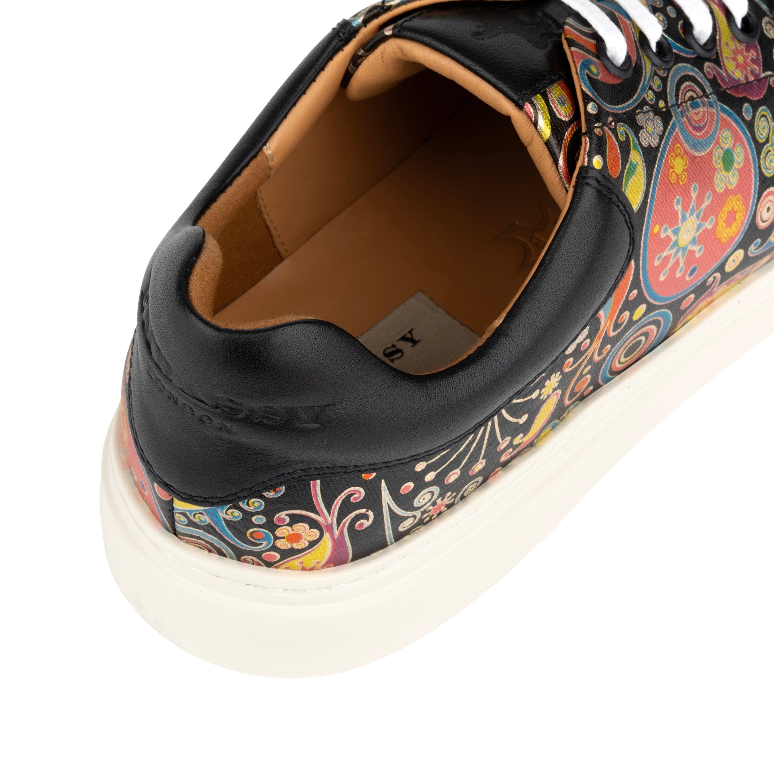Sun City - Navy & Pink - Men's white sole trainer in eye catching soft leather