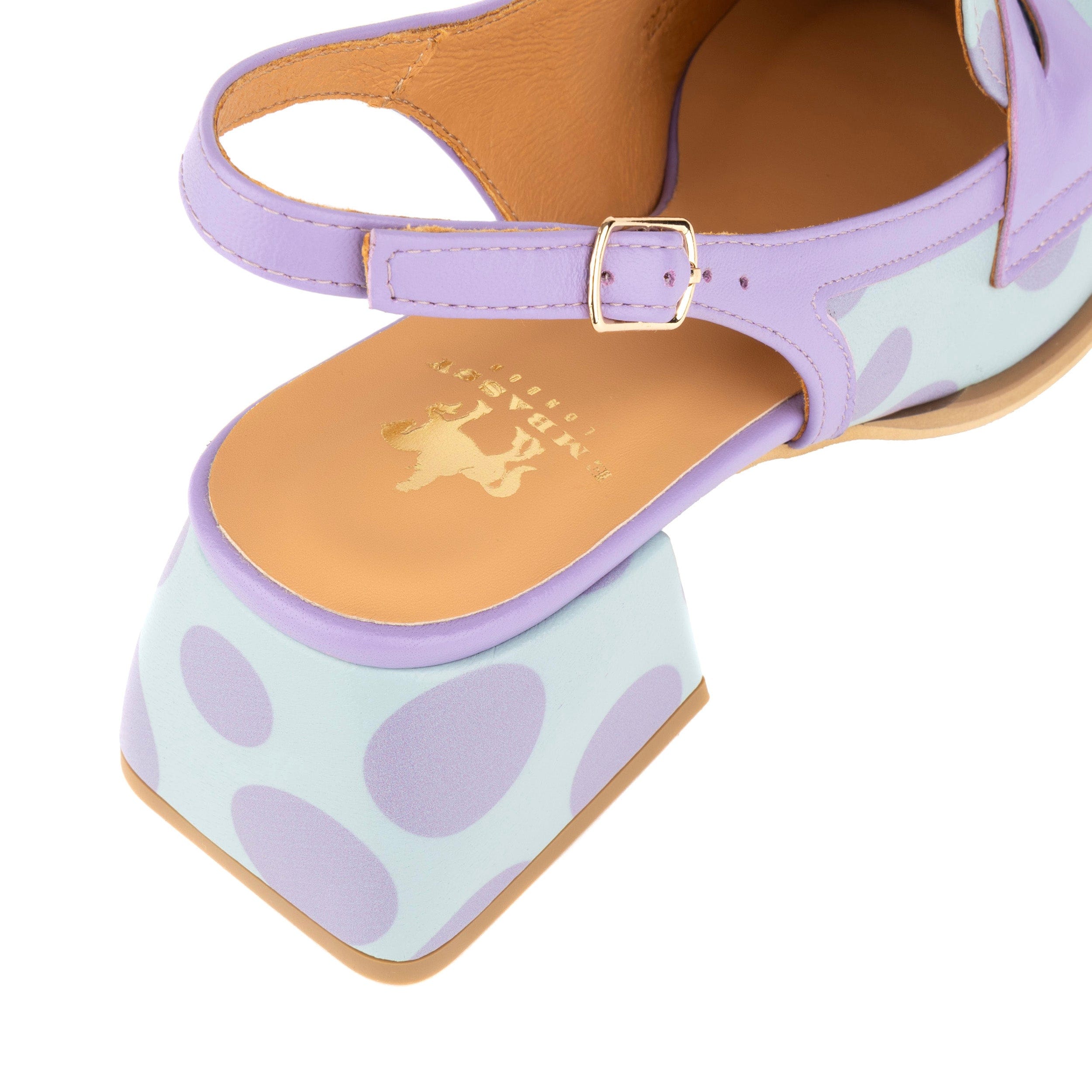 Diana - Pastel Polka Dot - Women's block heel slingback leather pump