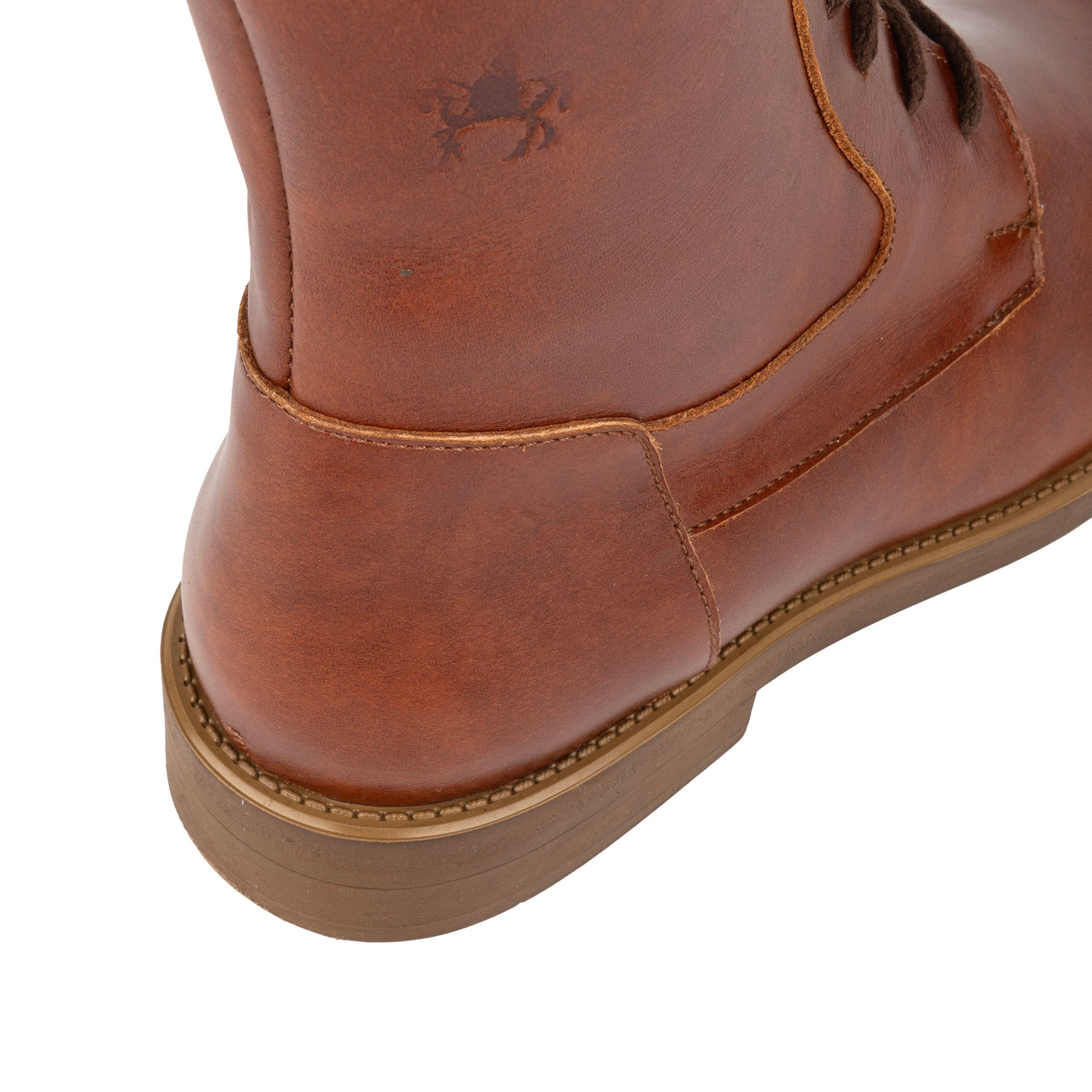 Didi Wool - Brown - Women's leather lace-up and zip-up round toe combat boot