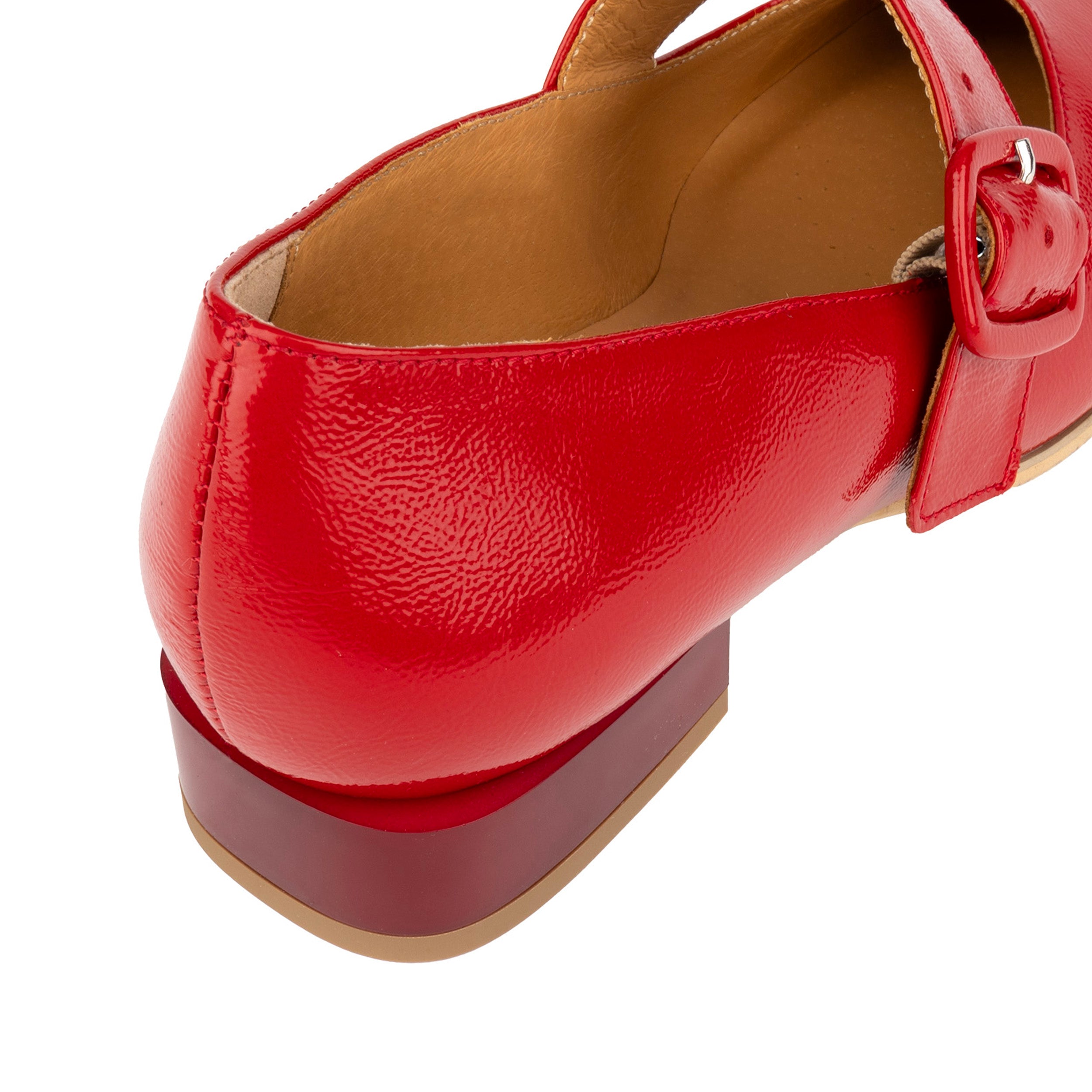Bliss - Red - Women's block heel square toe patent leather Mary-Jane