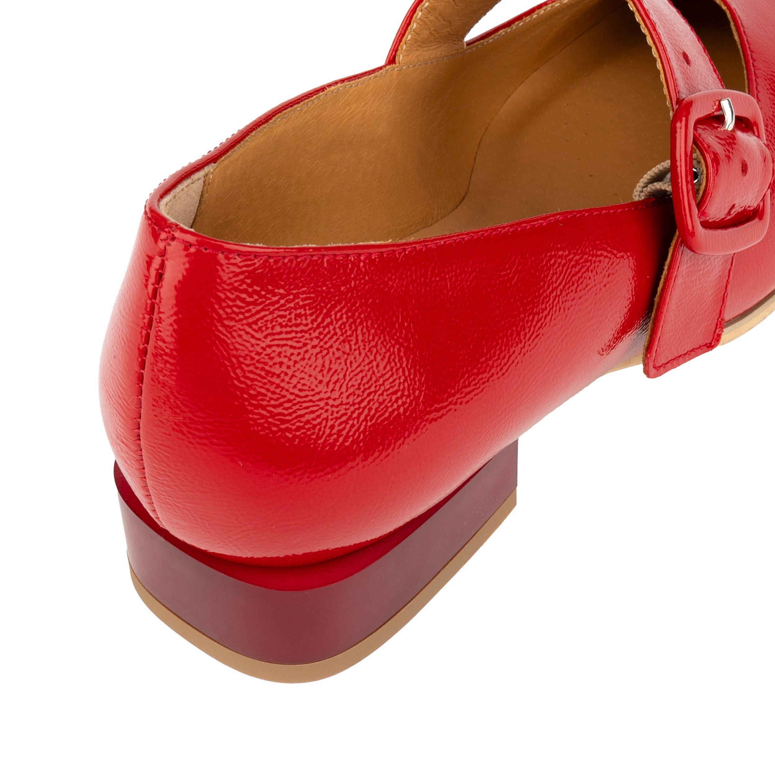 Bliss - Red - Women's block heel square toe patent leather Mary-Jane