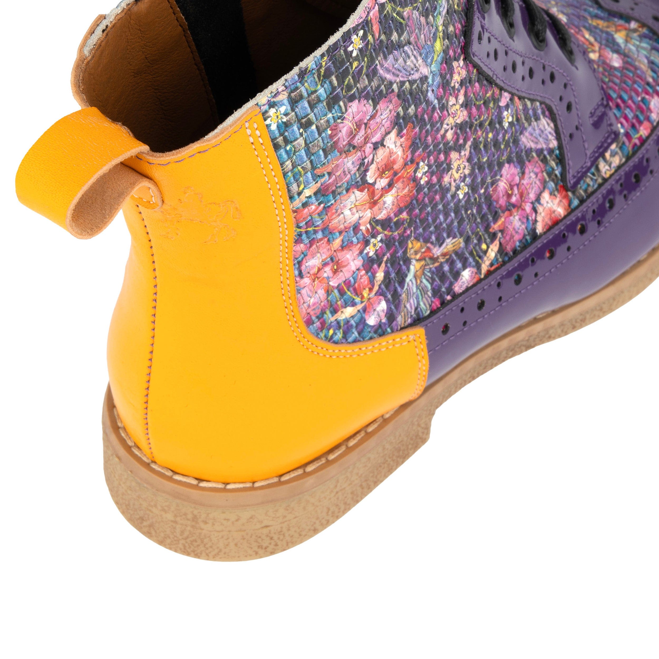 Hatter - Purple & Hummingbird - Women's Leather Ankle Lace-up Boot