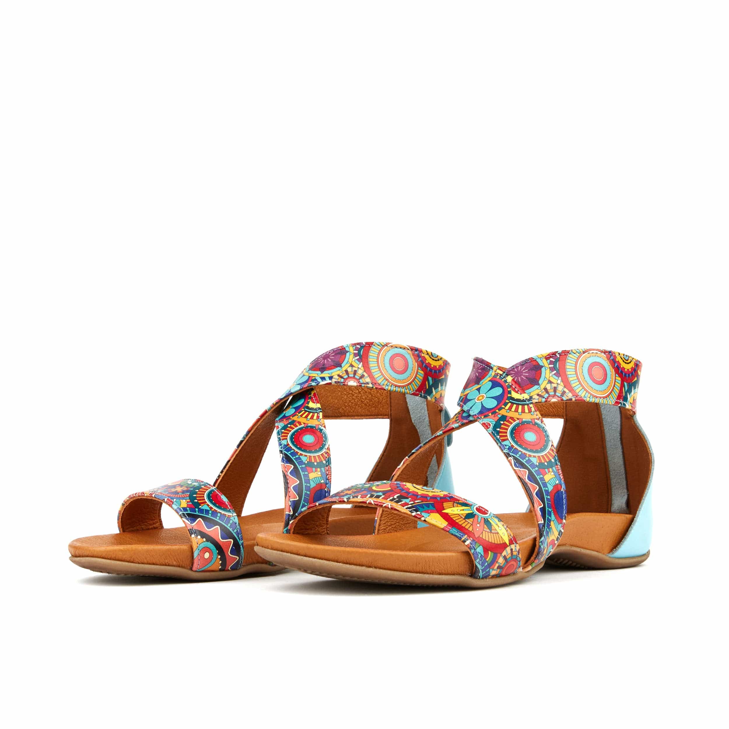 Isabella - Blue Signature - Women's cross strap sandal with covered heel
