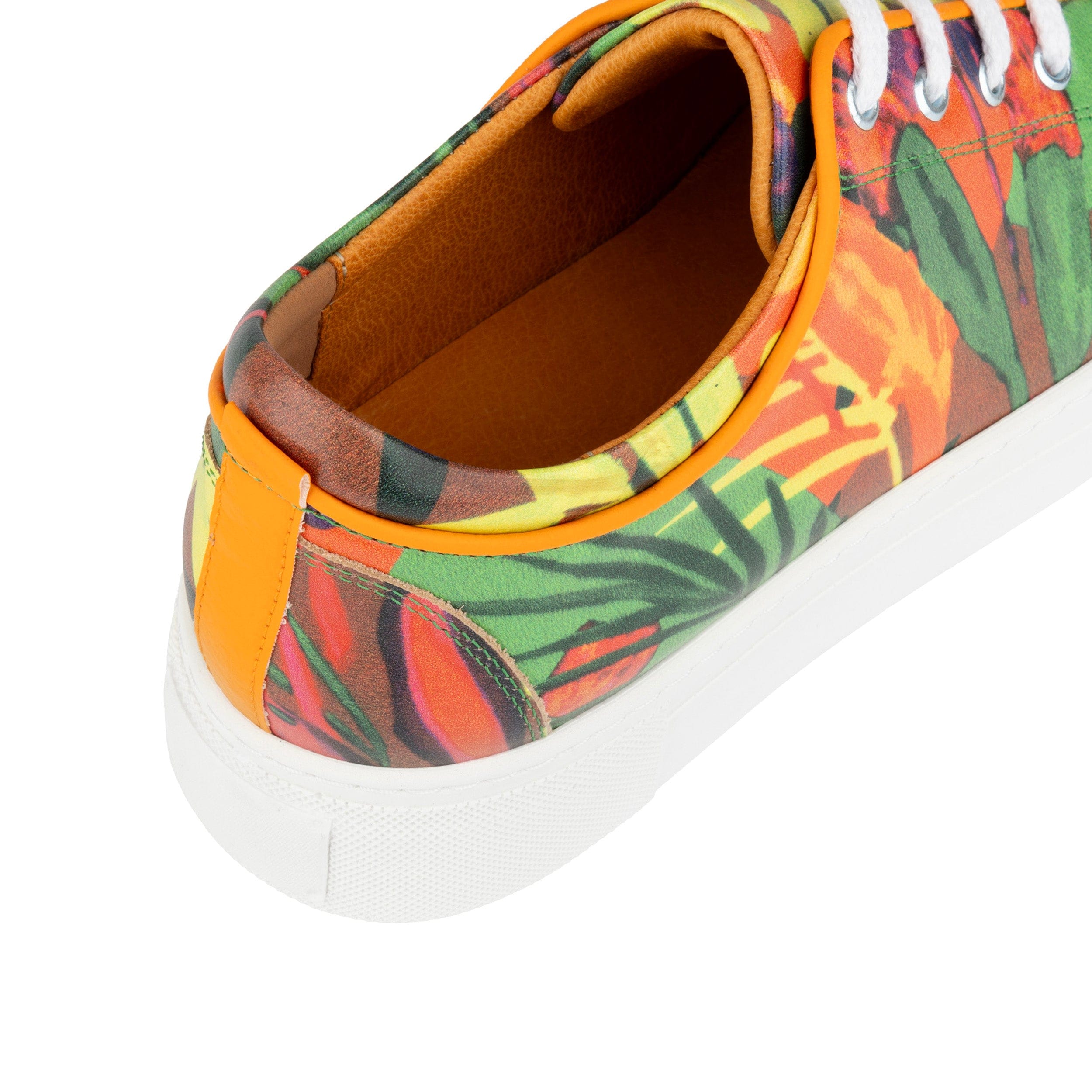 Camila - Tropical - Women's platform sole leather lace-up trainer