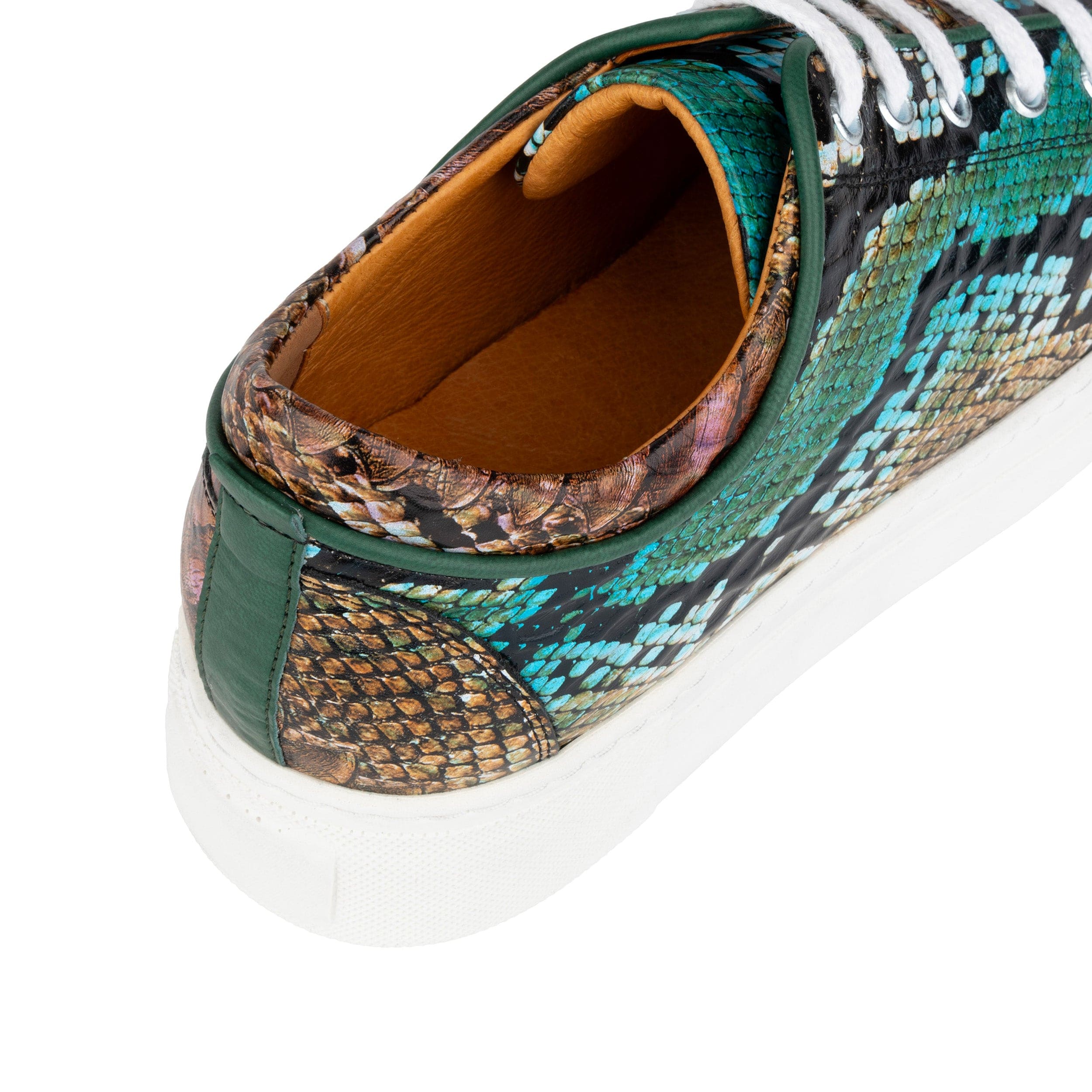 Camila - Green & Brown Snake - Women’s Chunky Leather Platform Trainer