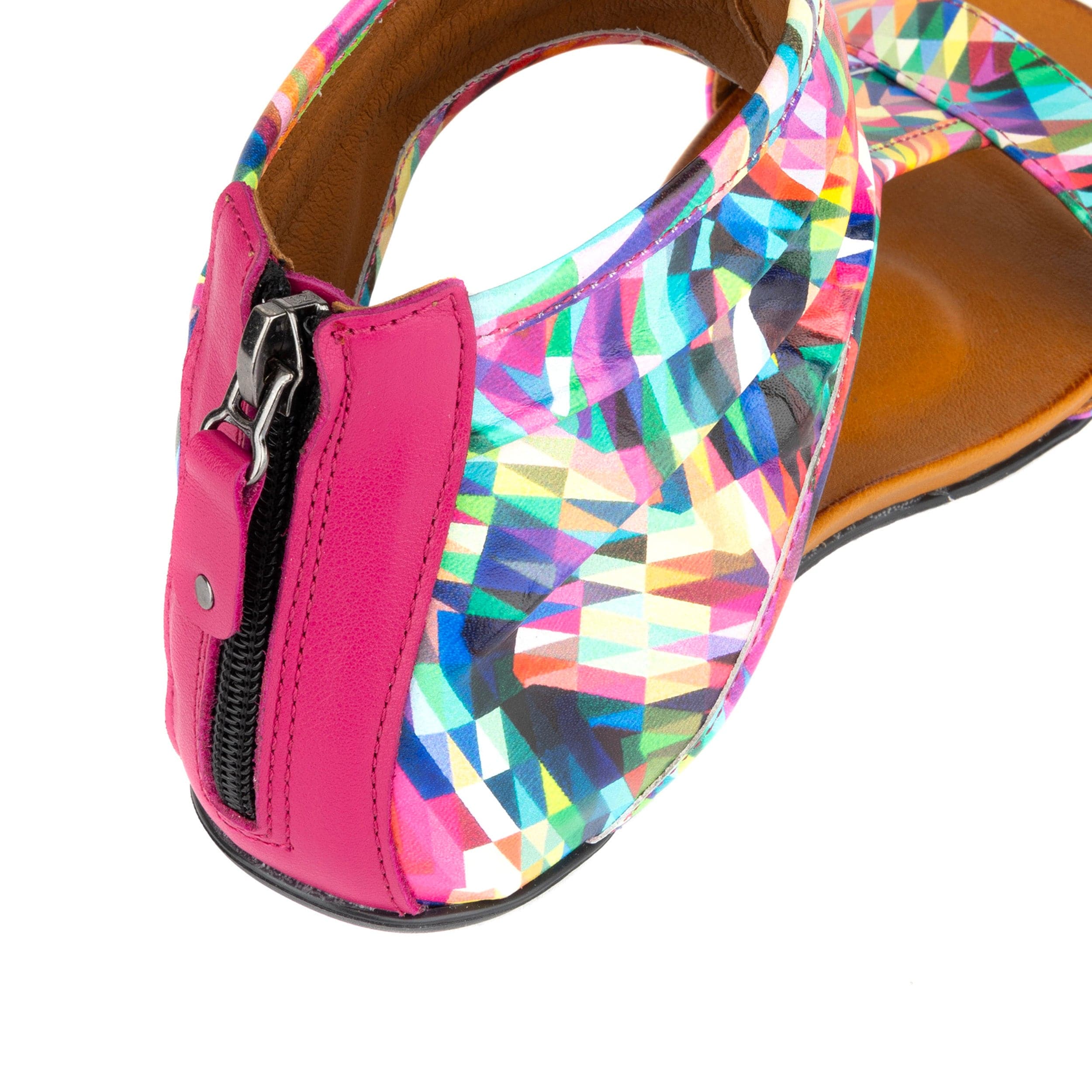 Downtown - Fiesta - Women's flat T-bar sandal with covered heel