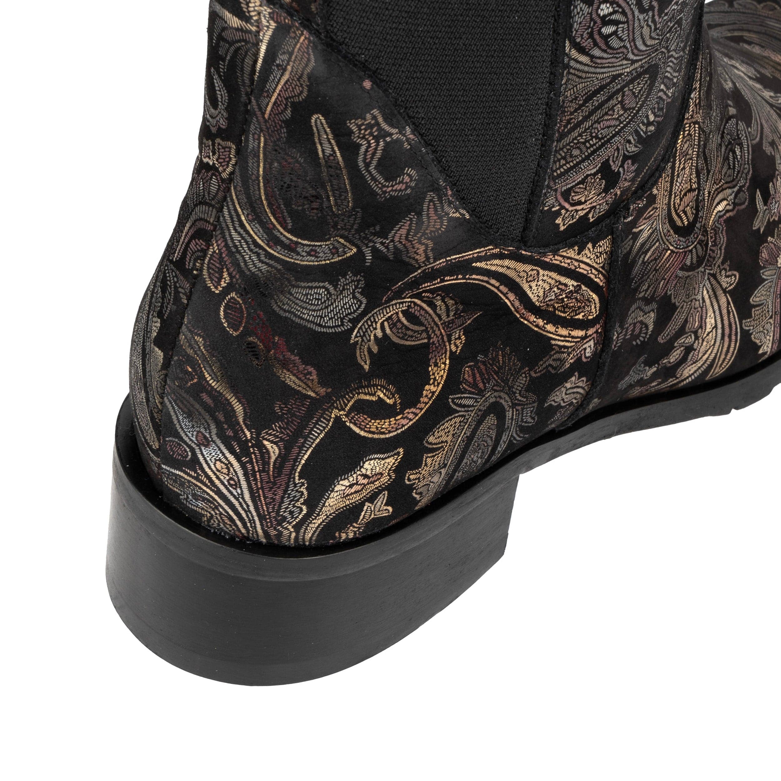 Rubix - Black & Gold & Burgundy - Women's full length zip long boot