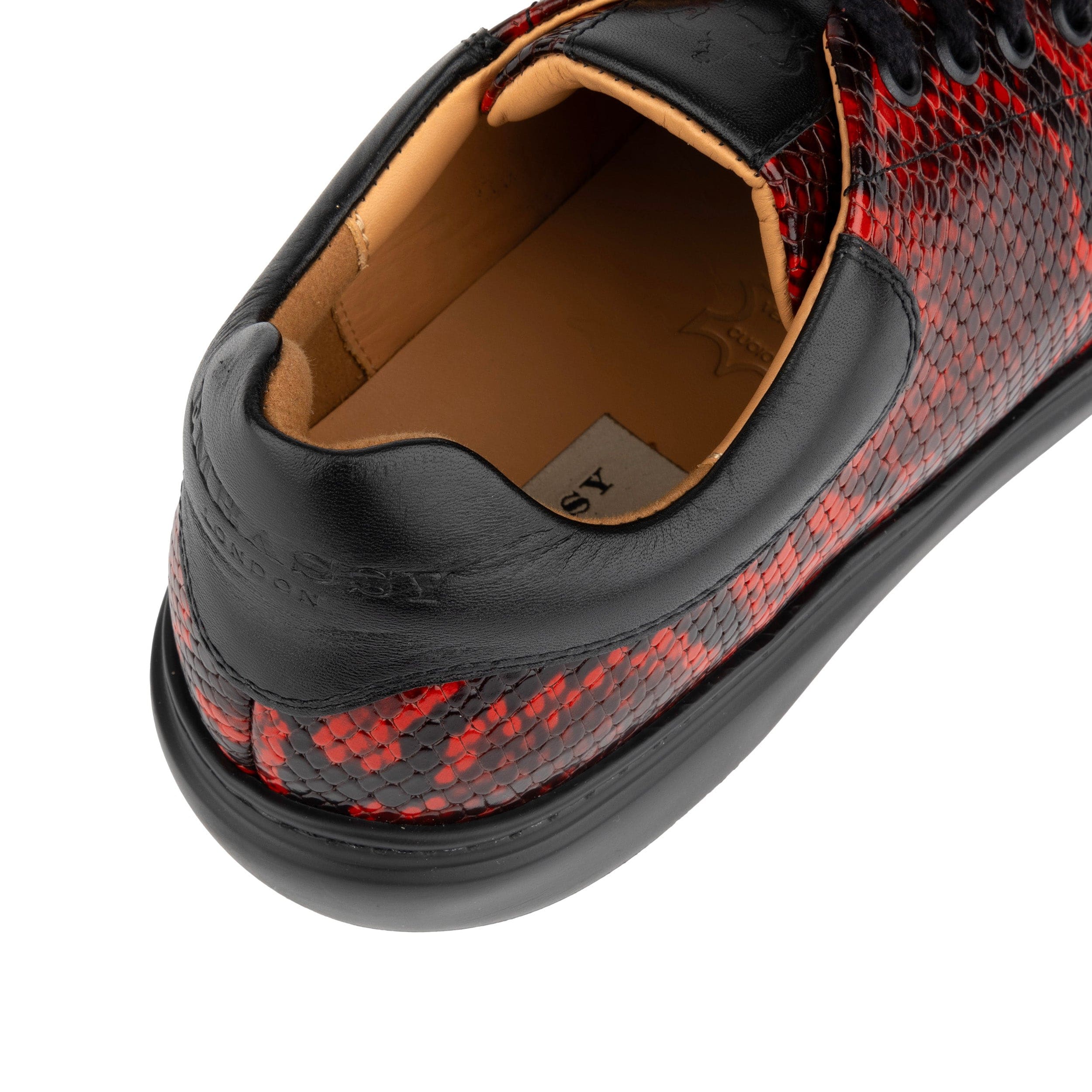 Sun City - Red Snake - Men's Leather Snakeskin Trainer