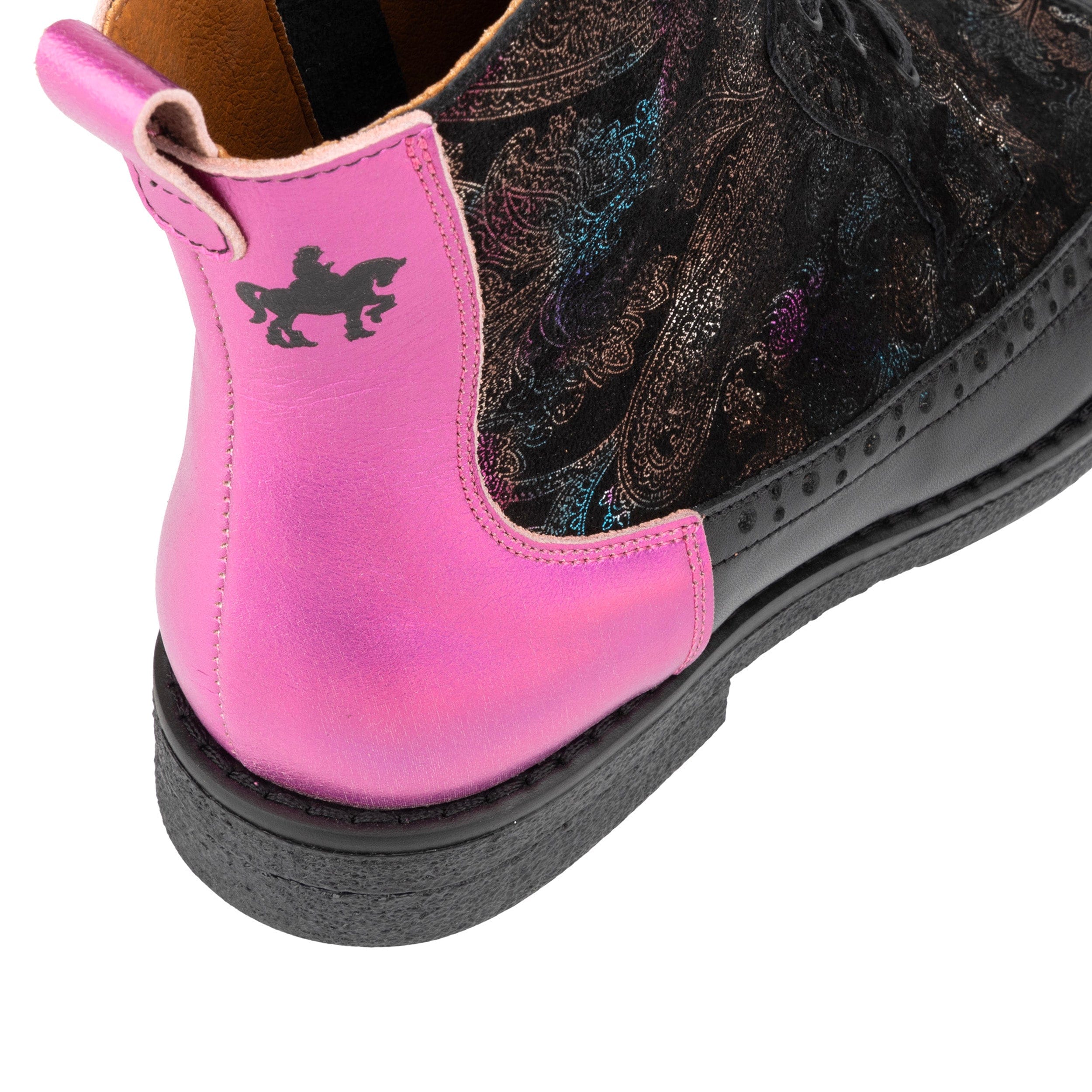 Hatter - Dark Winter Foil & Pink - Women's Leather Ankle Lace-up Boot