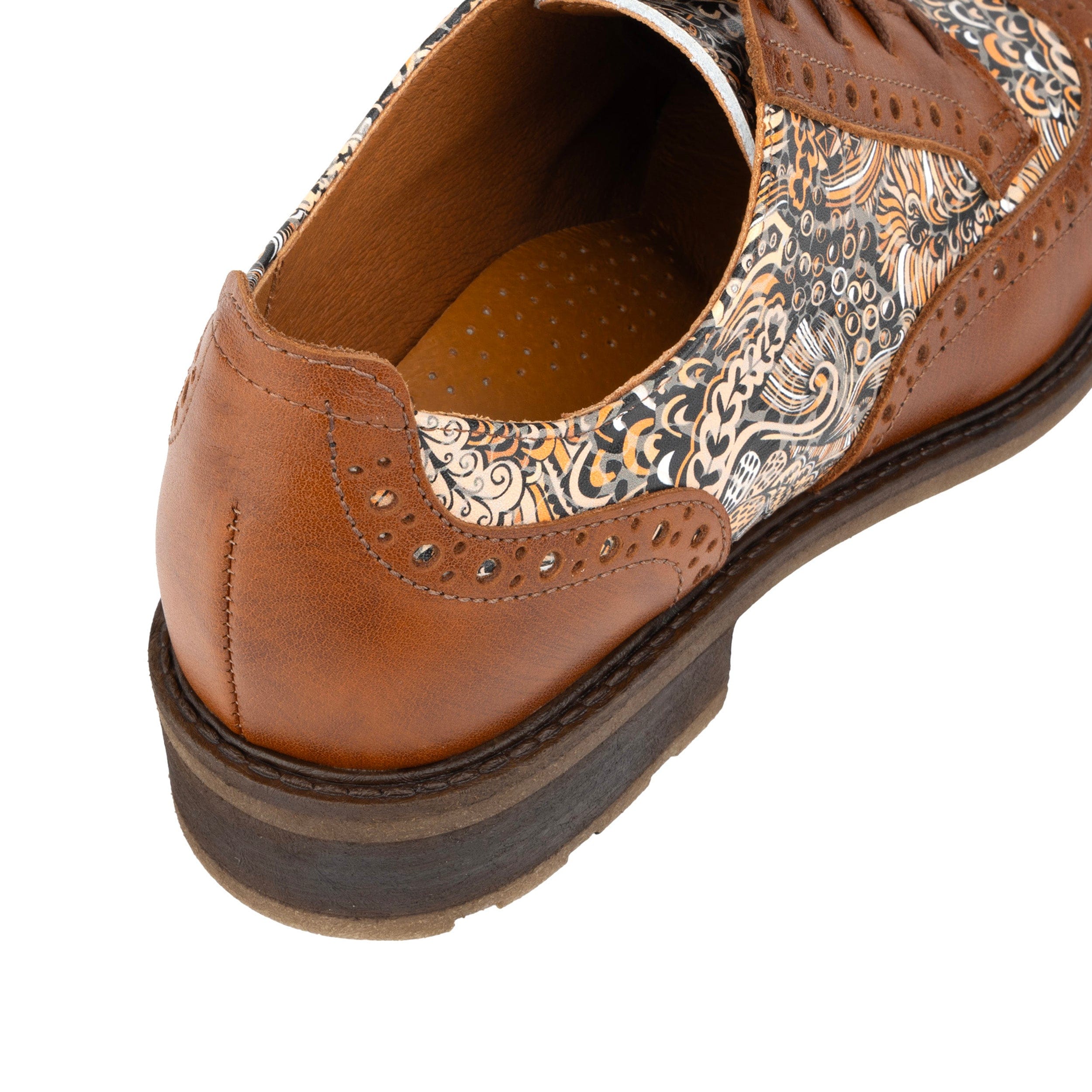 DreamFiters - Brown Signature - Women's round toe leather derby shoe on durable rubber sole