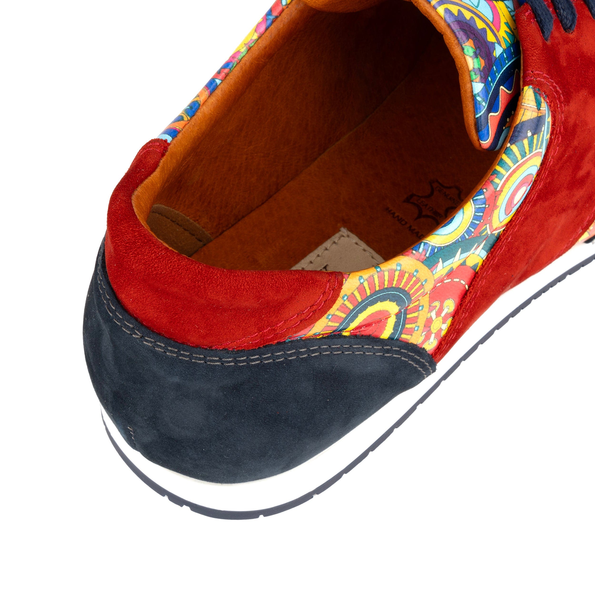 San Francisco - Navy & Red Signature - Men's lace-up leather & suede trainer