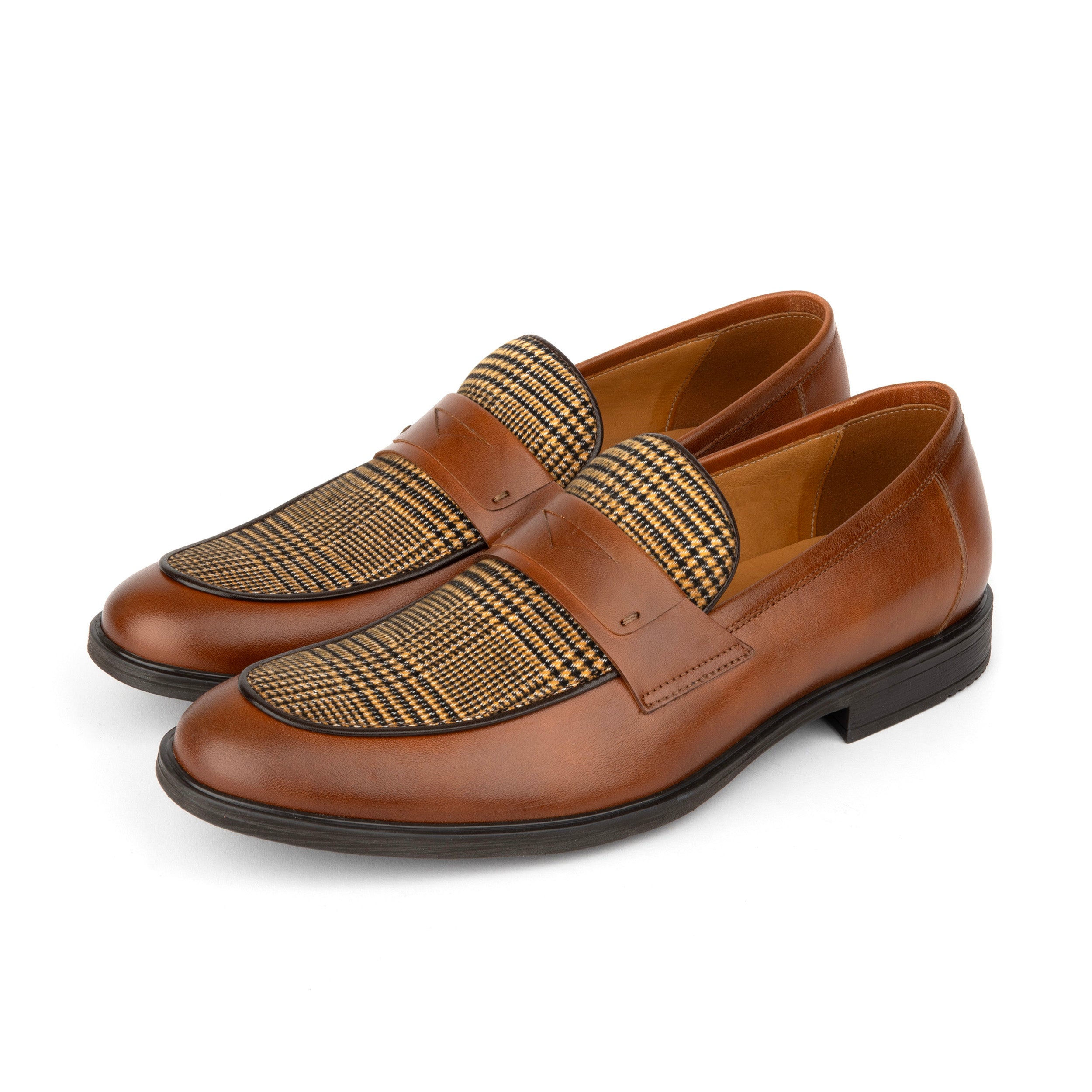 Gosselin - Brown & Brown Check - Men's Leather Loafer