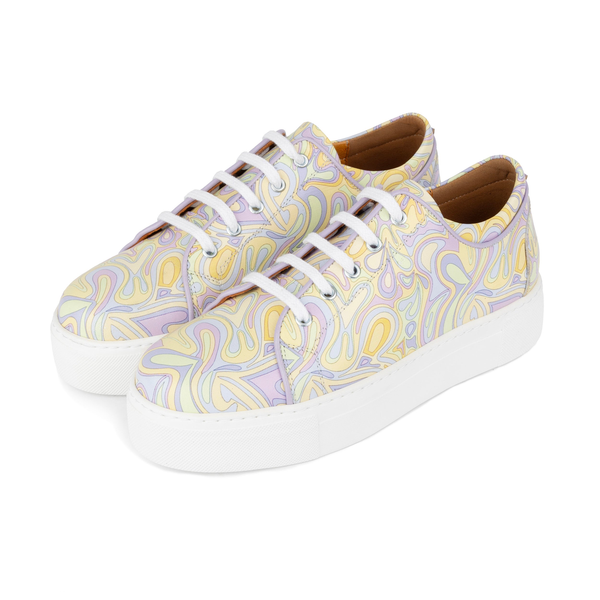Camila - Pastel Multi - Women’s Chunky Leather Platform Trainer