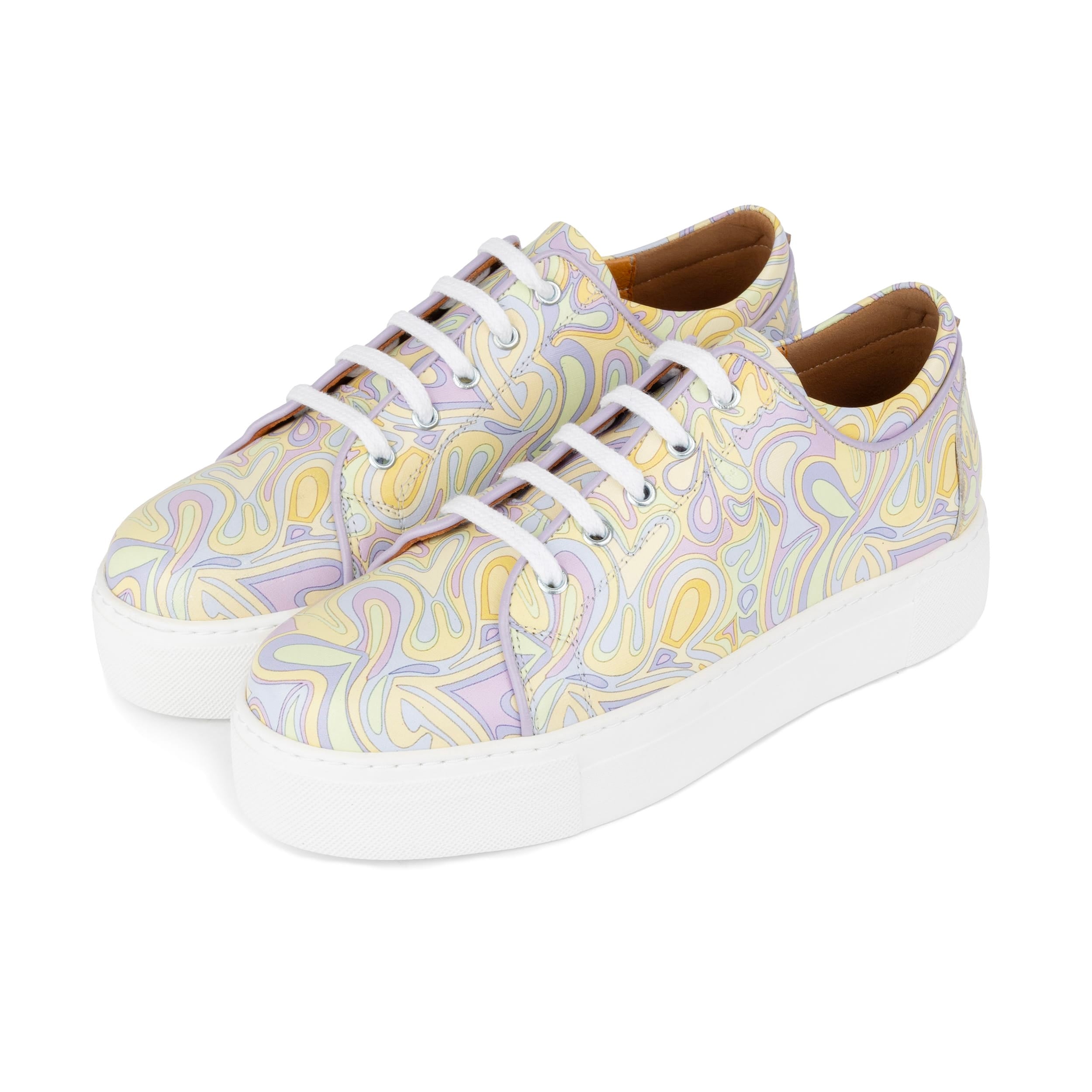 Camila - Pastel Multi - Women’s Chunky Leather Platform Trainer