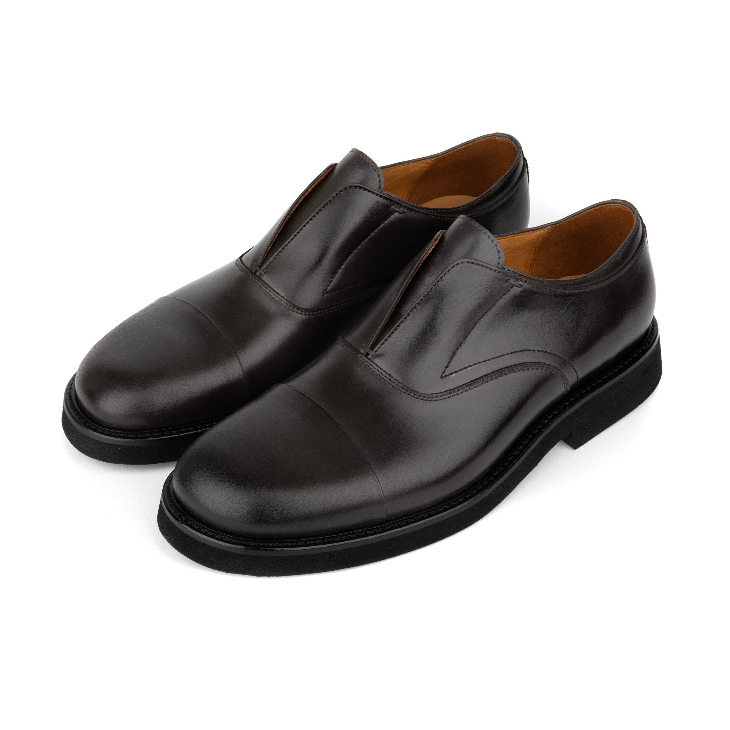 Dunlee - Grey - Men's leather slip-on loafer