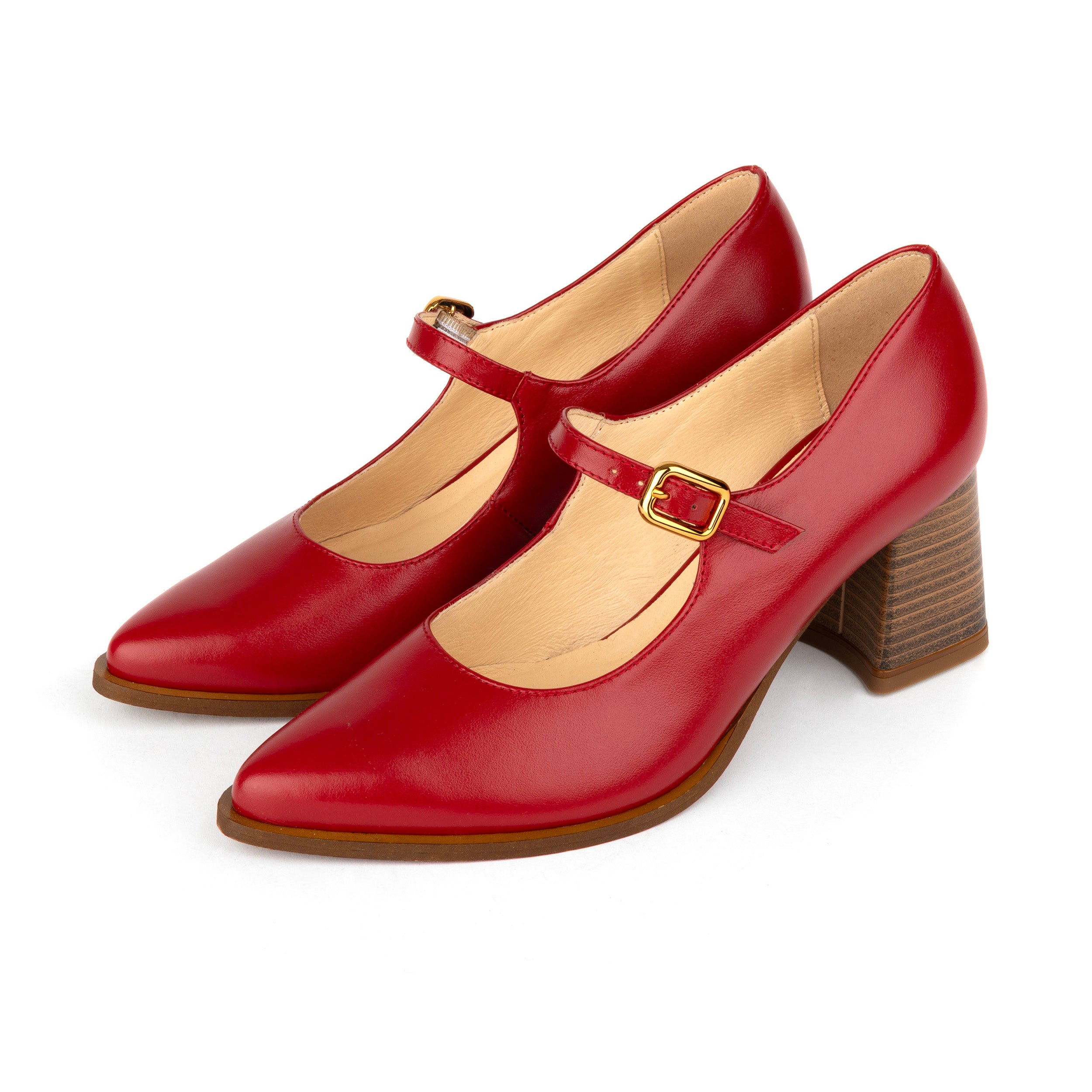 Hyde - Red - Women's Leather Mary Jane Pump